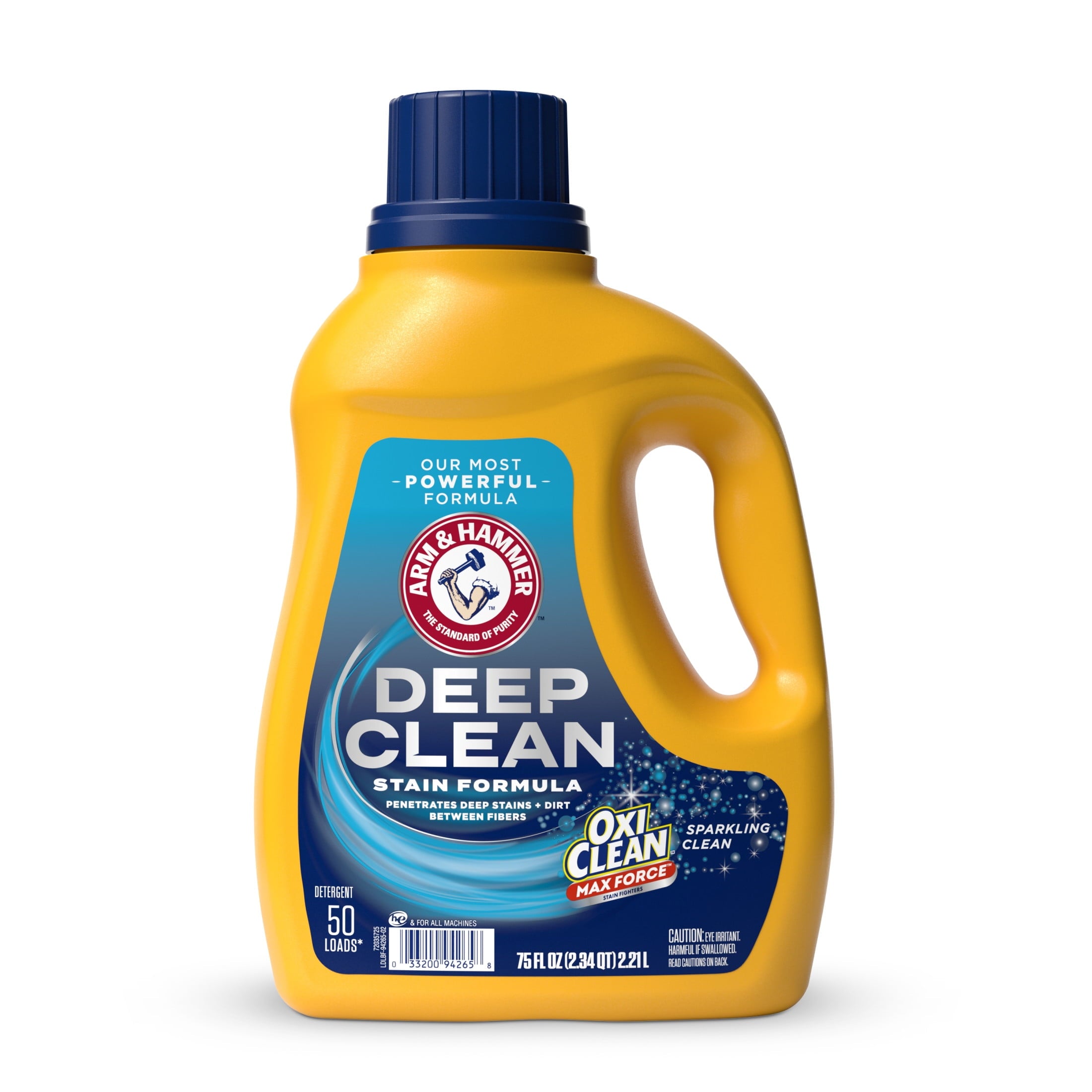 ARM & HAMMER Deep Clean OxiClean Max Force Laundry Detergent - Sparkling Clean, 75 fl oz, 50 Loads