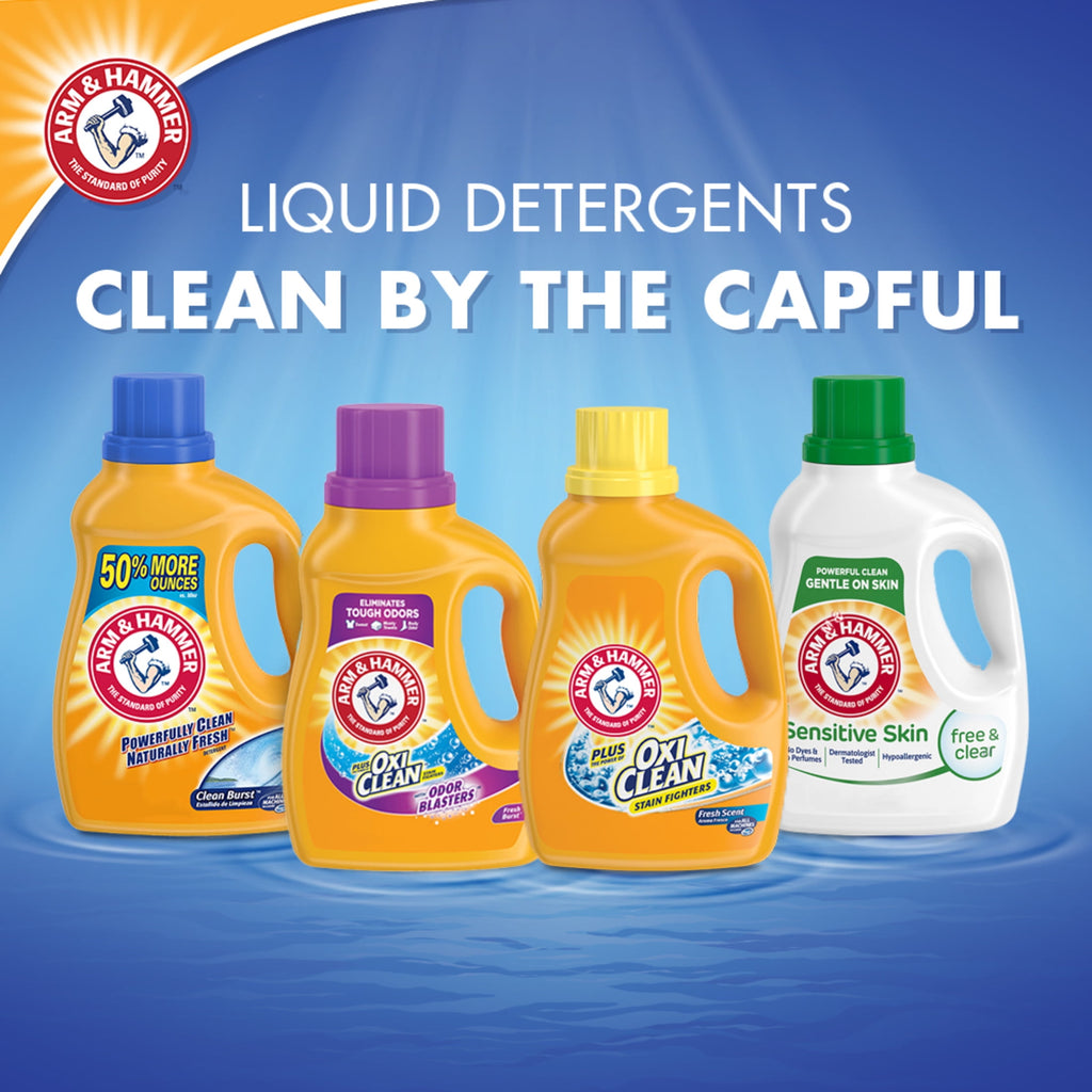 ARM & HAMMER Plus OxiClean Odor Blasters Fresh Burst - 128 Loads Liquid Laundry Detergent, 224 Fl oz