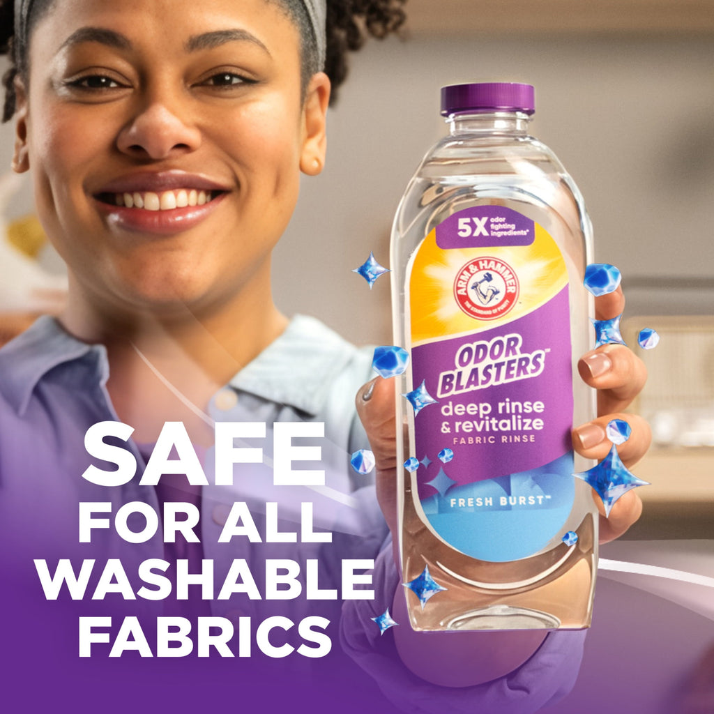 ARM & HAMMER Odor Blasters Deep Rinse and Revitalize Fabric Rinse - Fresh Burst, 28 fl oz - 6-Pack