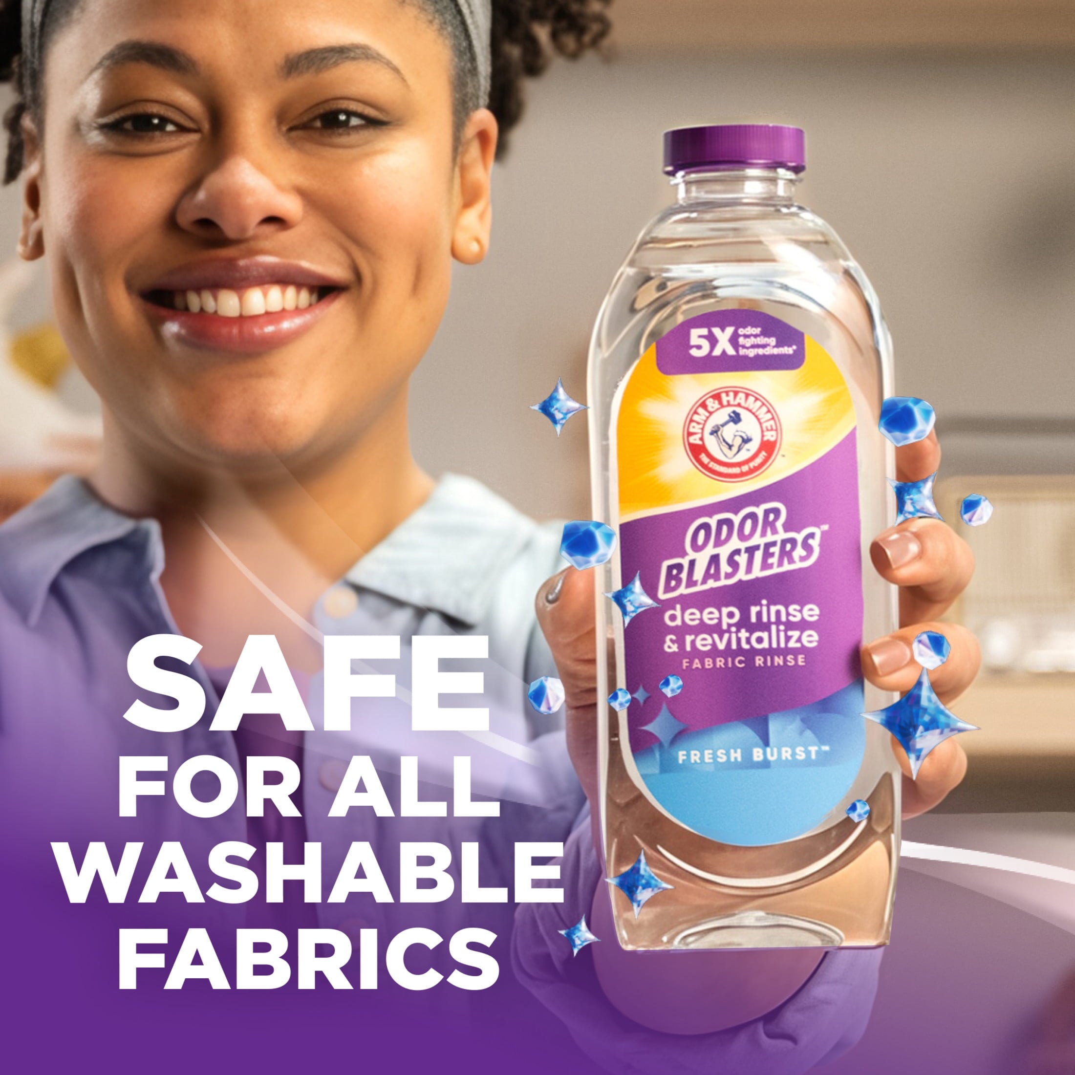 ARM & HAMMER Odor Blasters Deep Rinse and Revitalize Fabric Rinse - Fresh Burst, 28 fl oz - 6-Pack
