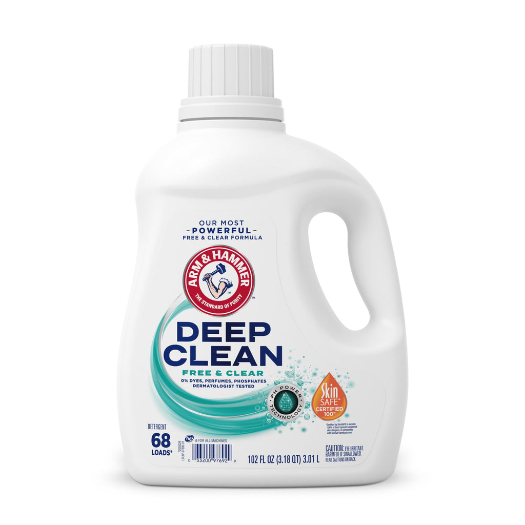 ARM & HAMMER Deep Clean Free & Clear Liquid Laundry Detergent - 102 fl oz, 68 Loads - 4-Pack