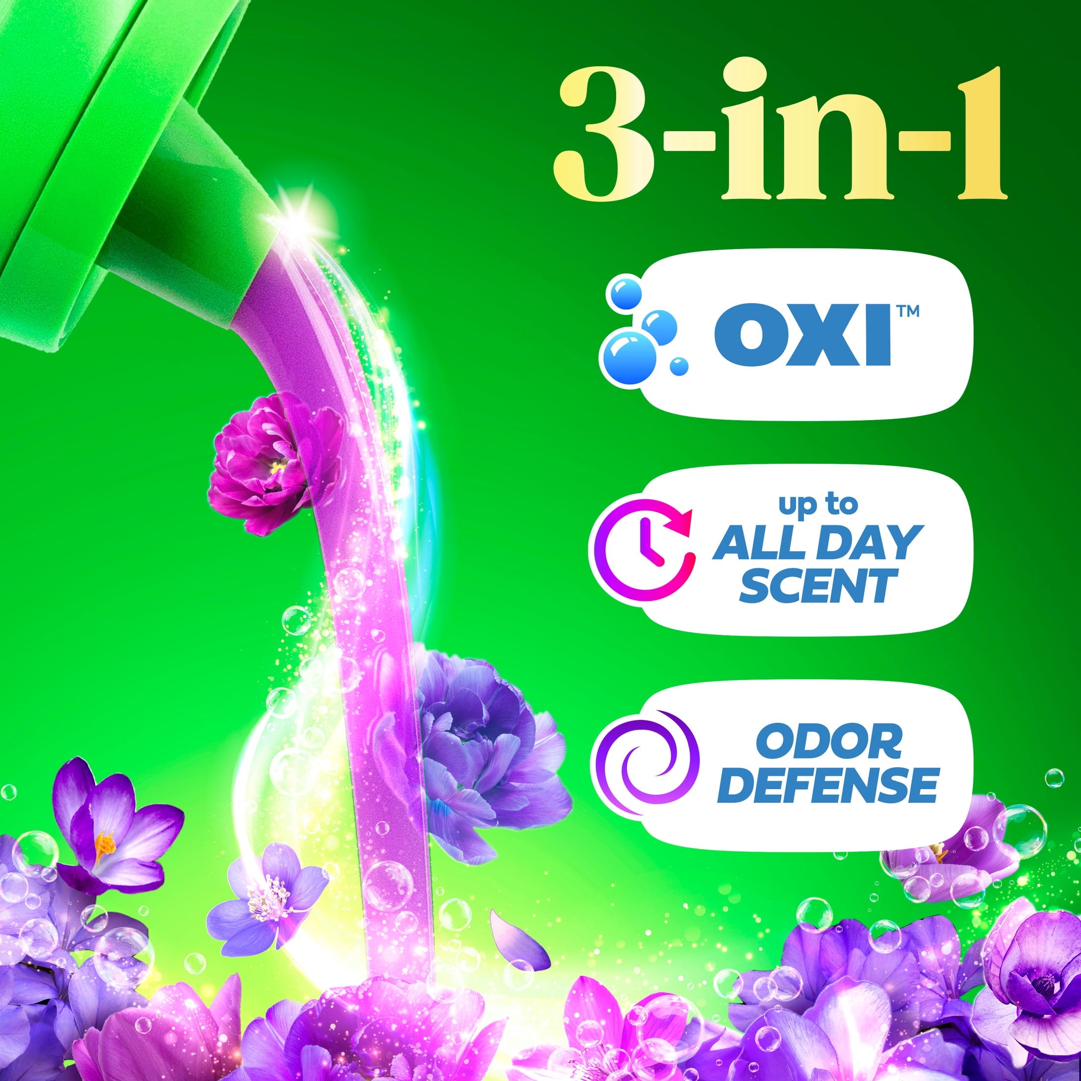 Gain Plus Liquid Laundry Detergent - Now with Odor Defense + OXI, Moonlight Breeze Scent, 99 fl oz, 75 Loads