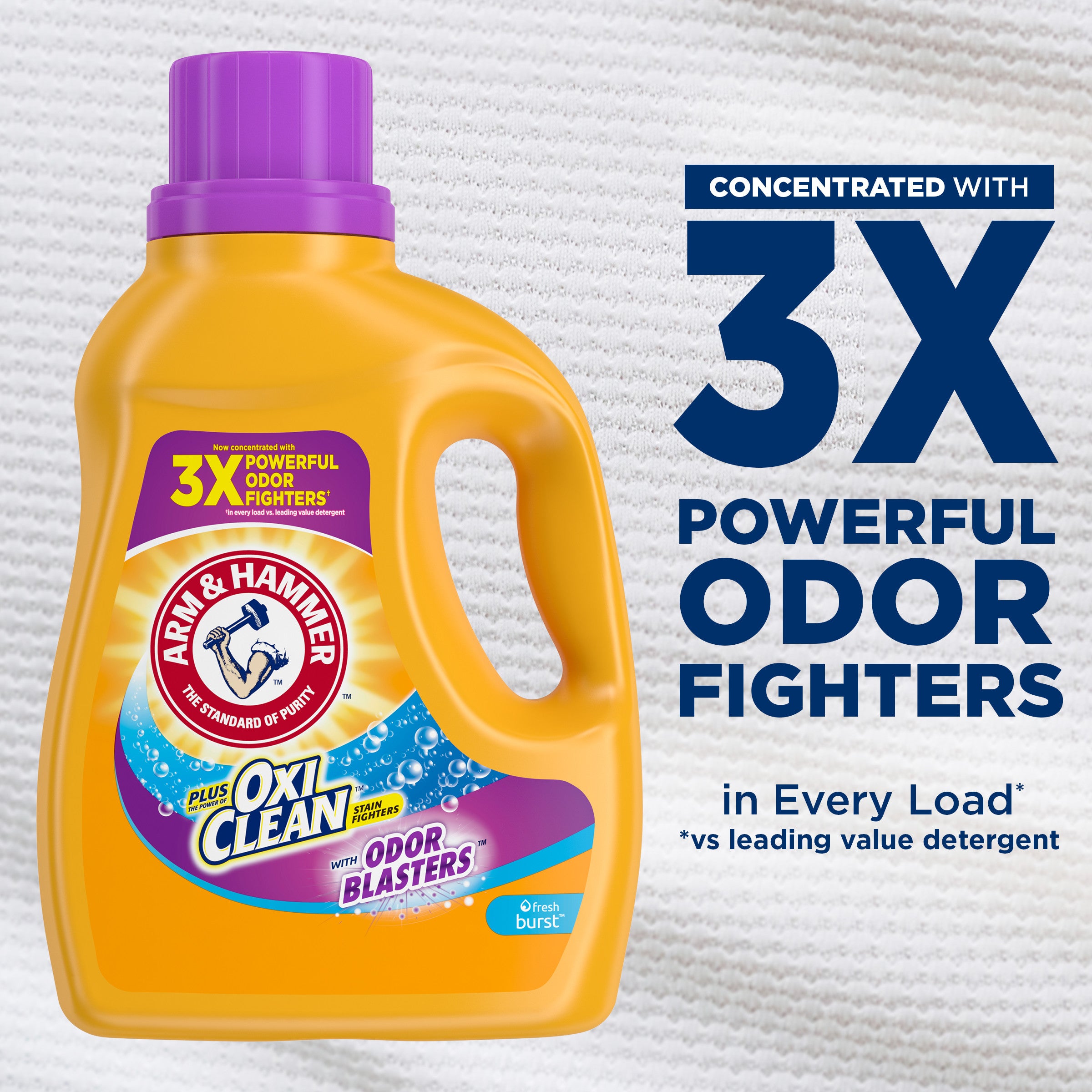 Arm & Hammer Plus OxiClean Odor Blasters Fresh Burst - 21 Loads Liquid Laundry Detergent, 27.5 Fl oz