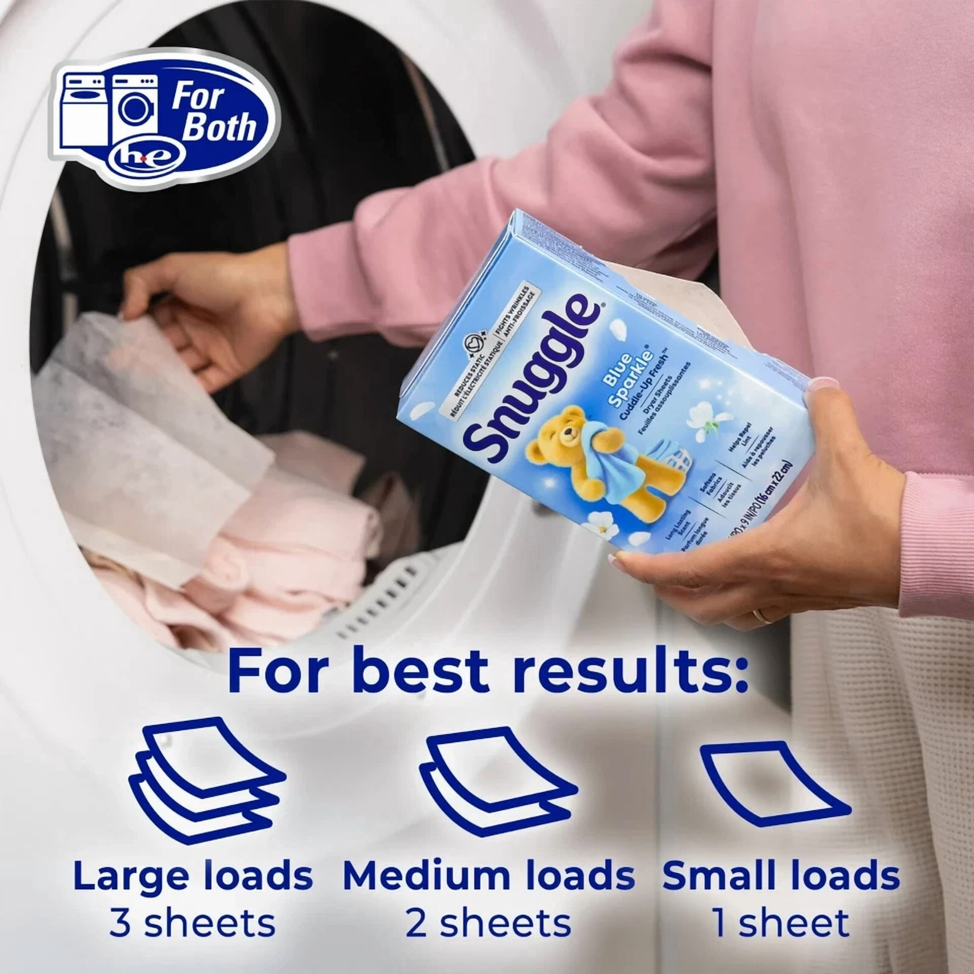 Snuggle Fabric Softener Dryer Sheets - Blue Sparkle, 40 Count