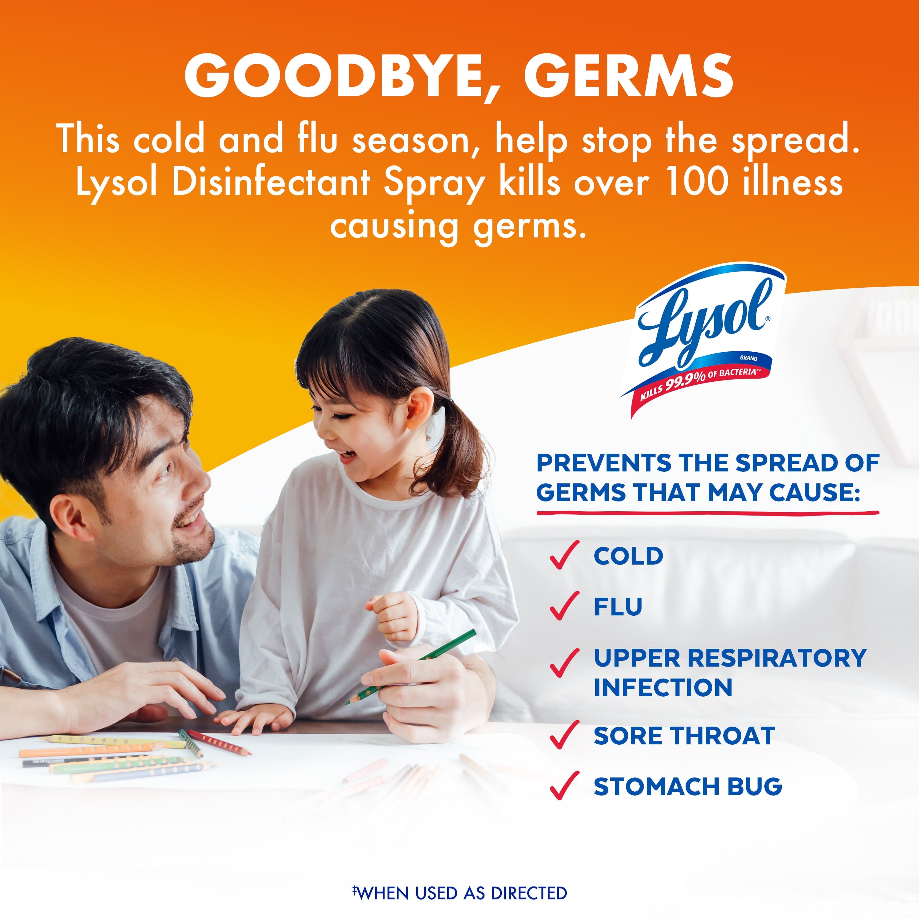 Lysol Disinfectant Sanitizing and Antibacterial Spray for Deodorizing - Mango & Hibiscus, 12.5 oz
