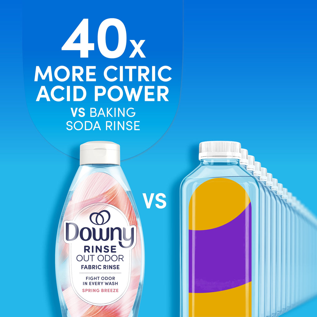 Downy Rinse Out Odor Laundry Rinse - Tackles Tough Odors and Refreshes, Spring Breeze Scent, 36.7 fl oz