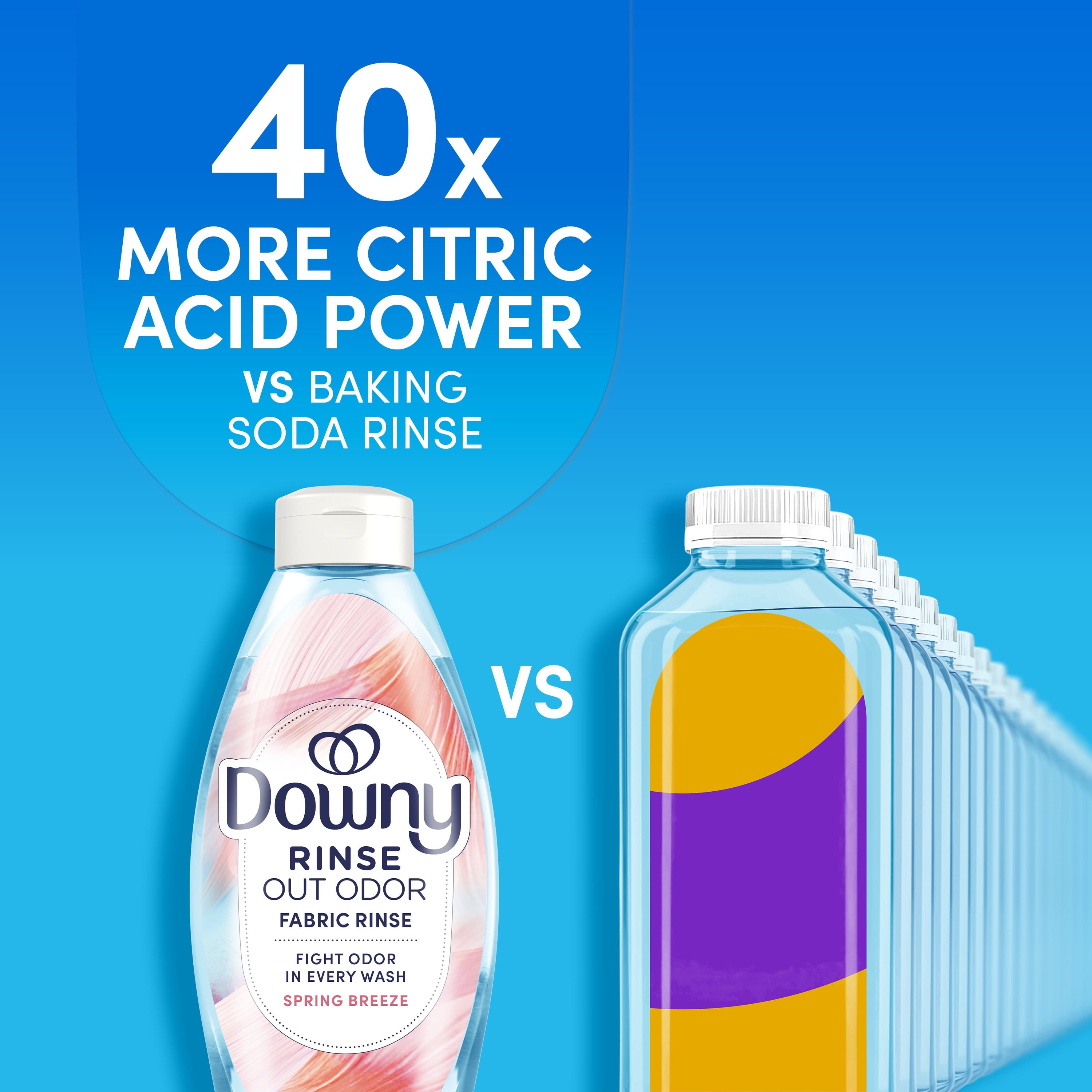 Downy Rinse Out Odor Laundry Rinse - Tackles Tough Odors and Refreshes, Spring Breeze Scent, 36.7 fl oz