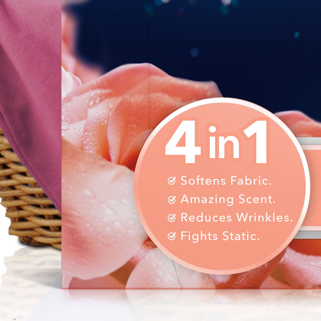 Downy Fabric Softener Dryer Sheets - Infusions Bliss Amber and Rose Scent, 80 Mega Dryer Sheets