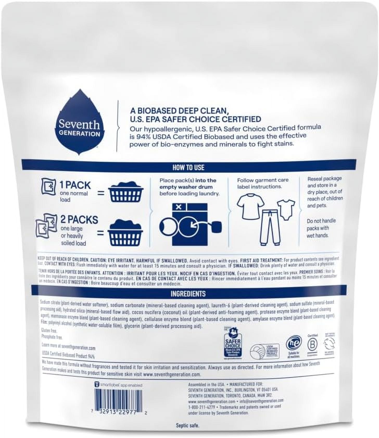 Laundry Detergent Packs - Free & Clear, 90 Loads (2 pouches, 45 Count EA)
