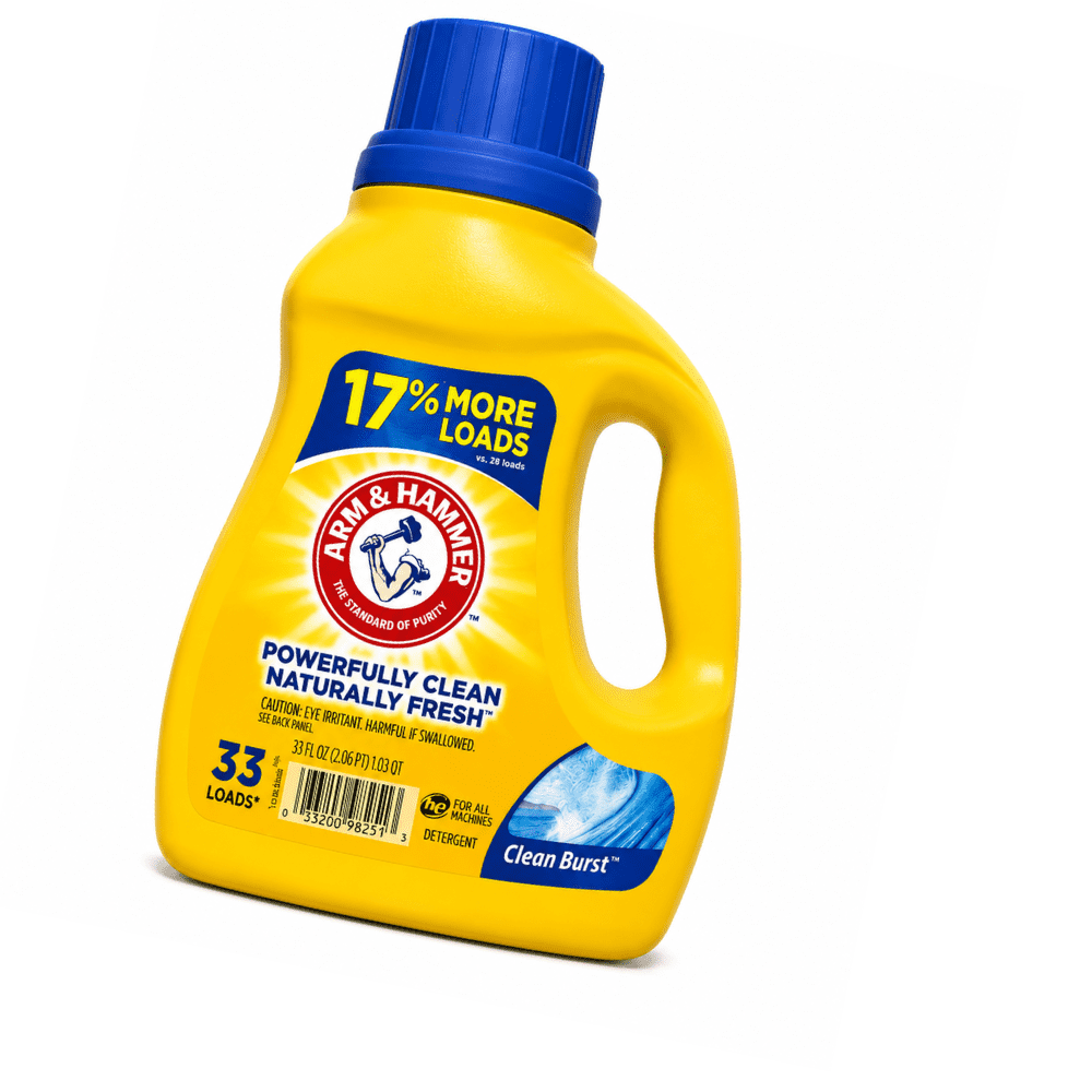 Arm & Hammer Clean Burst Liquid Laundry Detergent with Baking Soda - Clean Burst Scent, 33 fl oz, 33 Loads