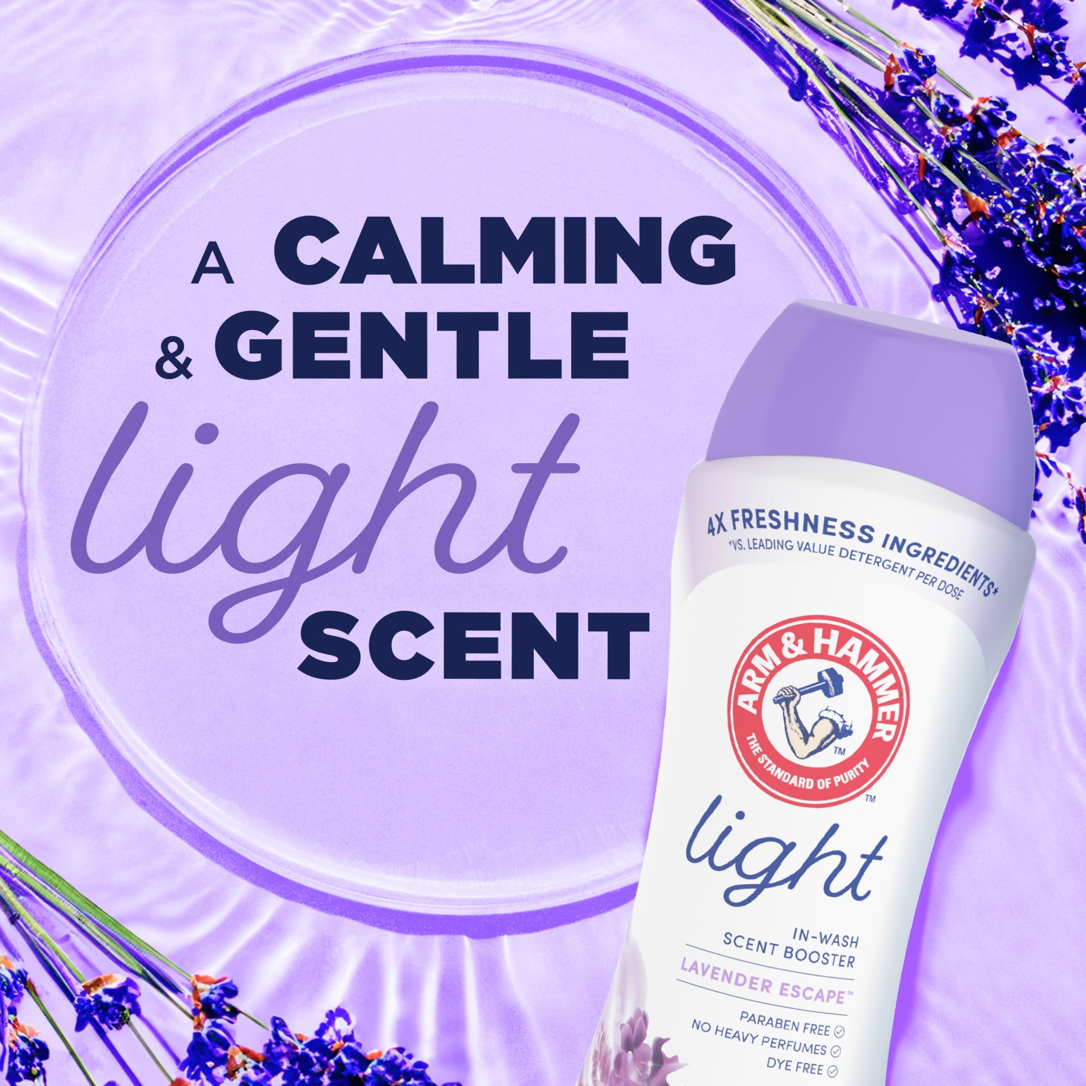 ARM & HAMMER Light In-Wash Scent Booster - Laundry Scent Booster Lavender Escape scent, 24 Oz