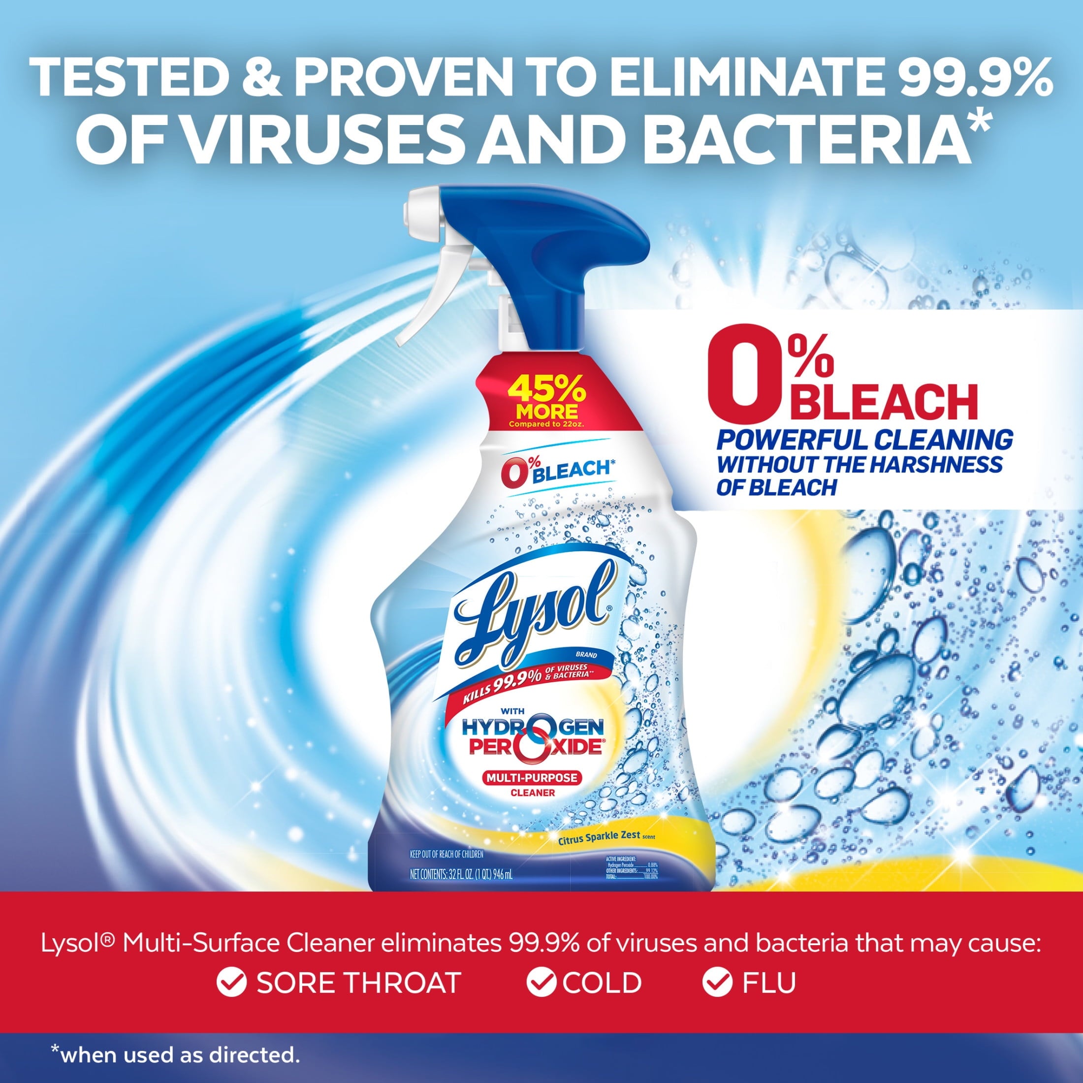 Lysol Bleach Free Hydrogen Peroxide Multi-Purpose Cleaner - Citrus 32 fl oz