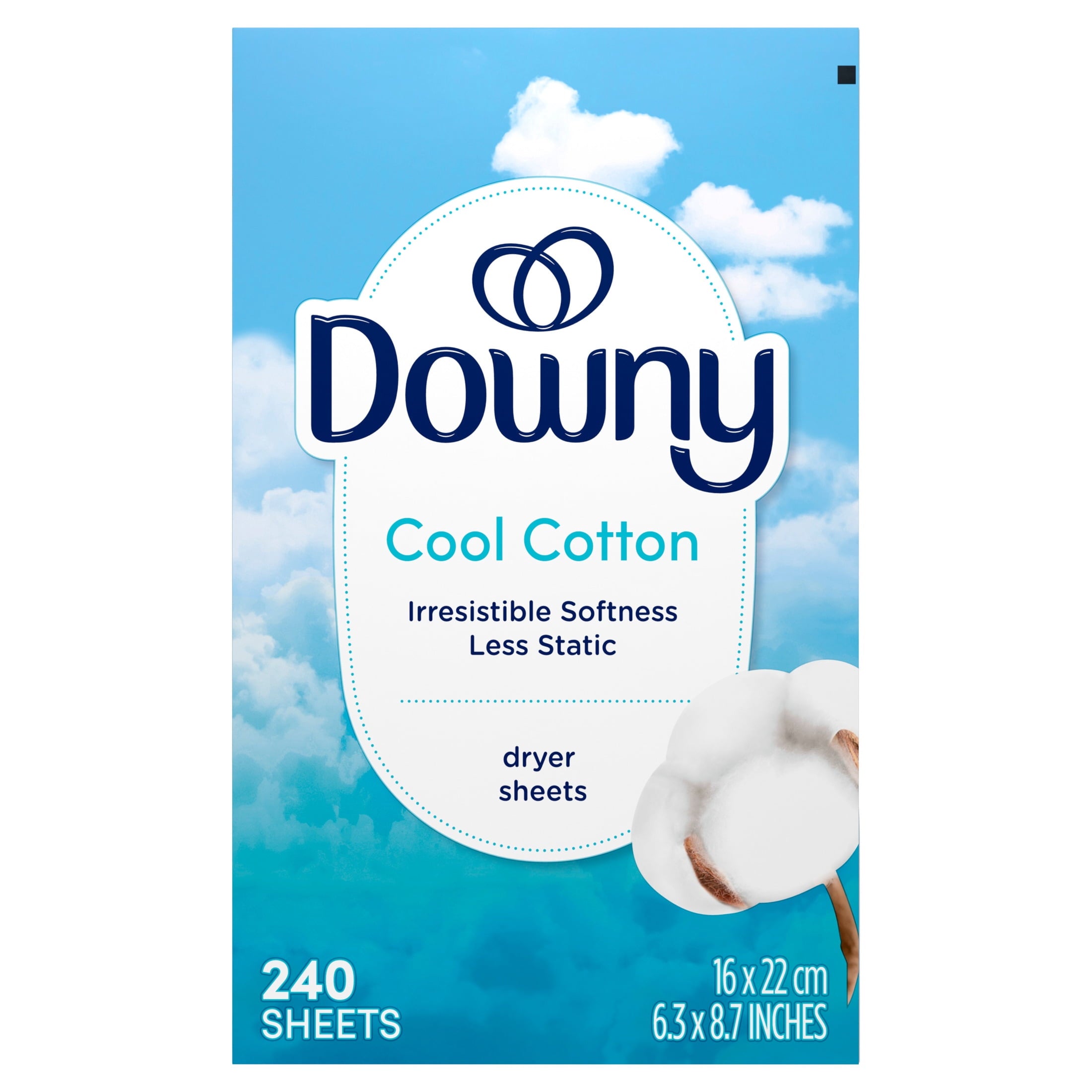 Downy Fabric Softener Dryer Sheets - Cool Cotton Scent, 240 Count