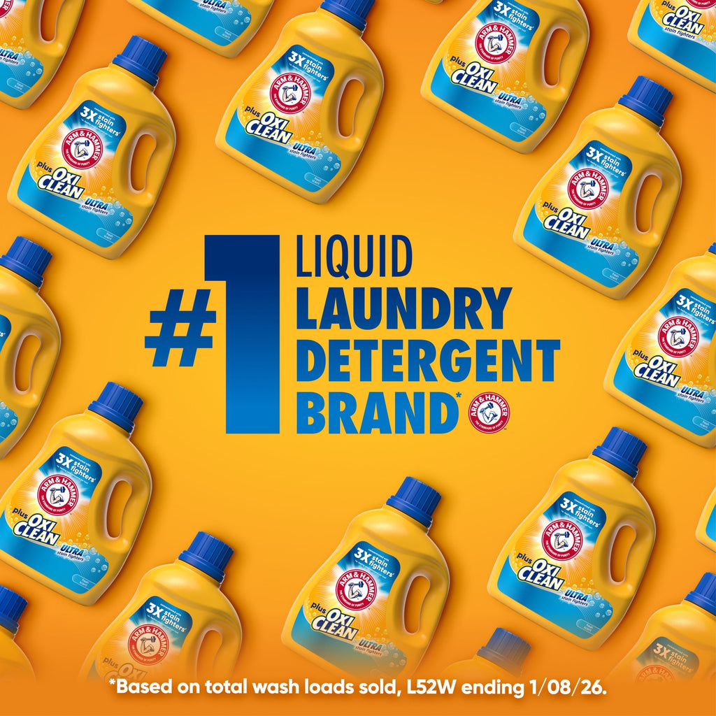 ARM & HAMMER Plus OxiClean Ultra Stain Fighters Liquid Laundry Detergent - Fresh Scent 158.6 Fl Oz
