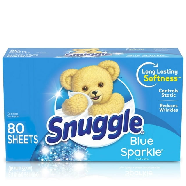 Snuggle Fabric Softener Dryer Sheets Blue Sparkle 80 Count - 2-Pack