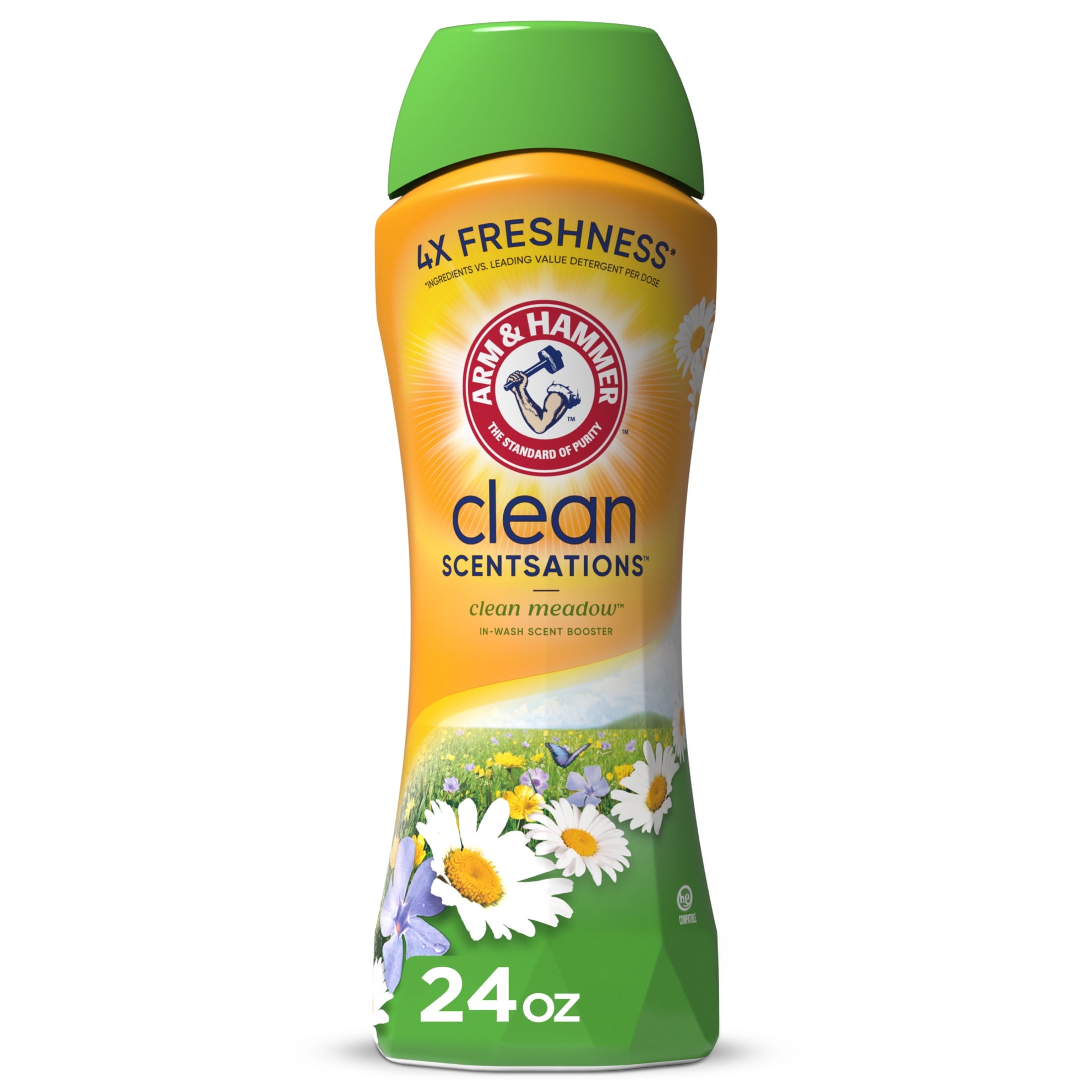ARM & HAMMER Clean Scentsations Scent Booster - Laundry Beads Alternative, Clean Meadow scent, 24 Oz - 4-Pack