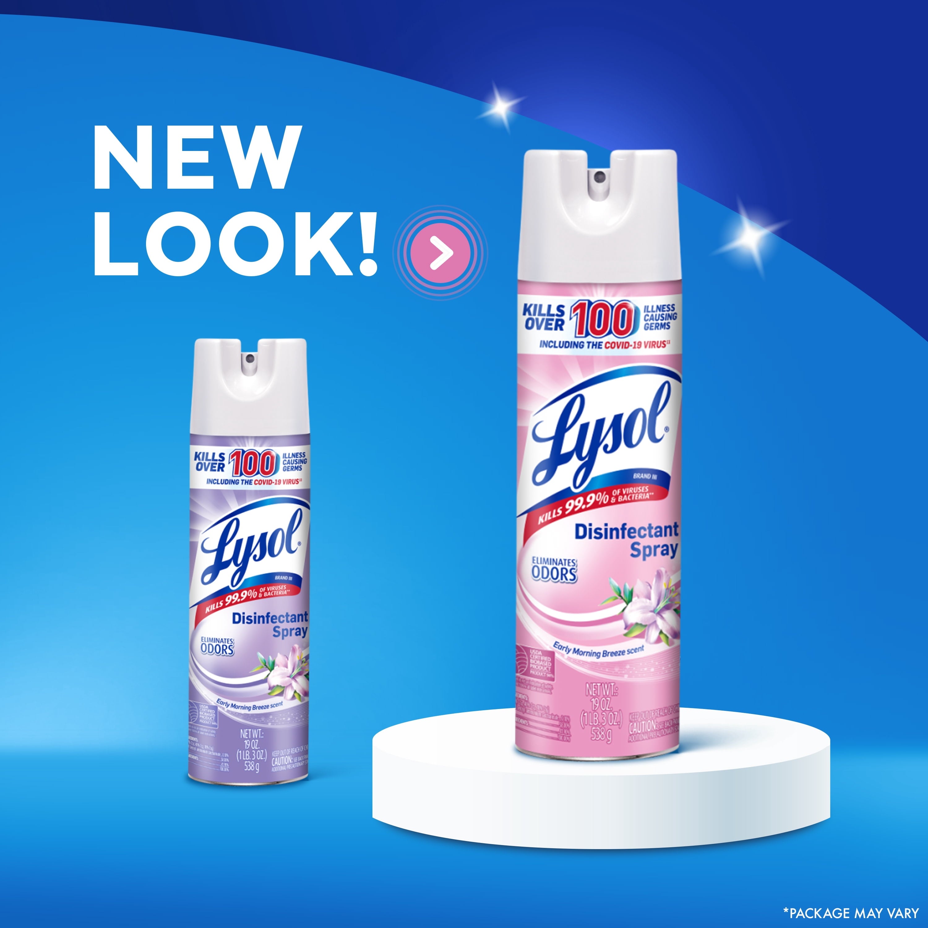 Lysol Disinfectant Spray - Sanitizing and Antibacterial Spray, Deodorizer, Early Morning Breeze, 19 oz (Pack of 2) - 4-Pack
