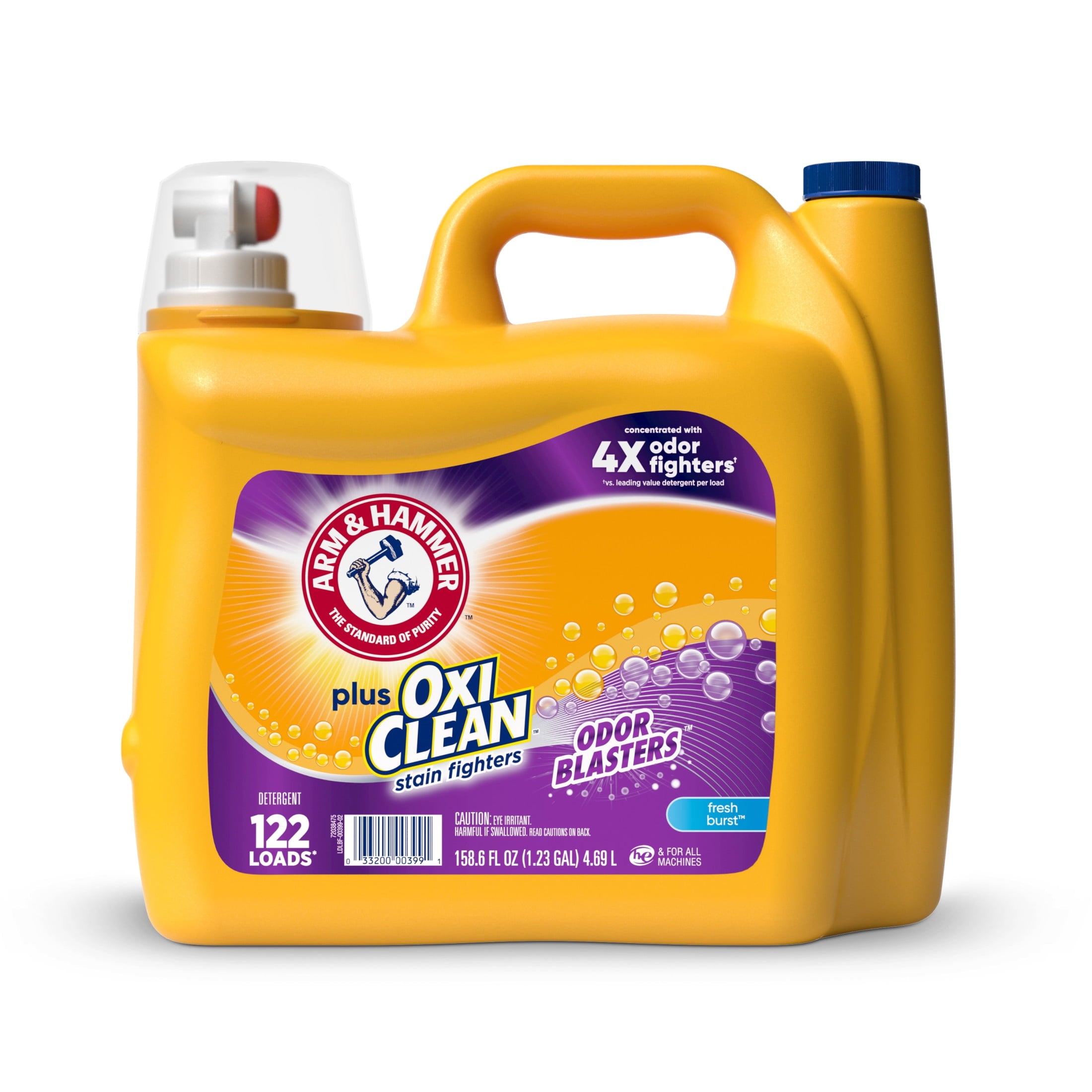 ARM & HAMMER Plus OxiClean with Odor Blasters Liquid Detergent - Fresh Burst, 158.6 Fl Oz