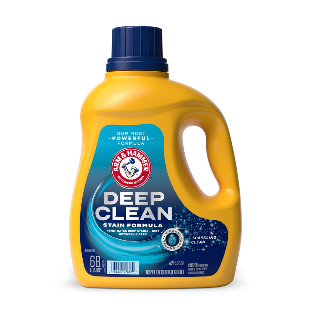 ARM & HAMMER Deep Clean OxiClean Max Force Laundry Detergent - Sparkling Clean, 102 fl oz, 68 Loads