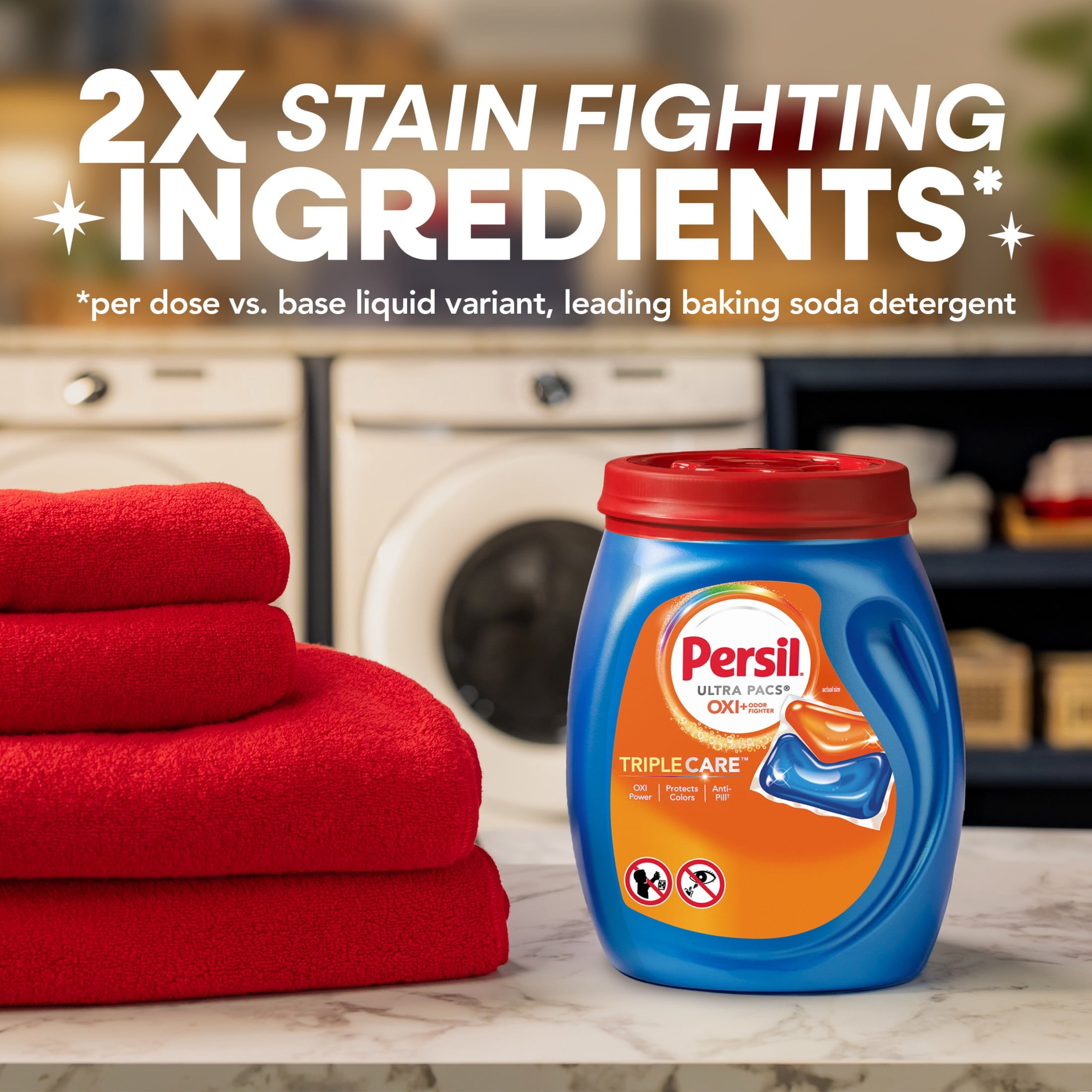 Persil Ultra Pacs Advanced Clean Laundry Detergent - Oxi+Odor Fighter, 36 Count