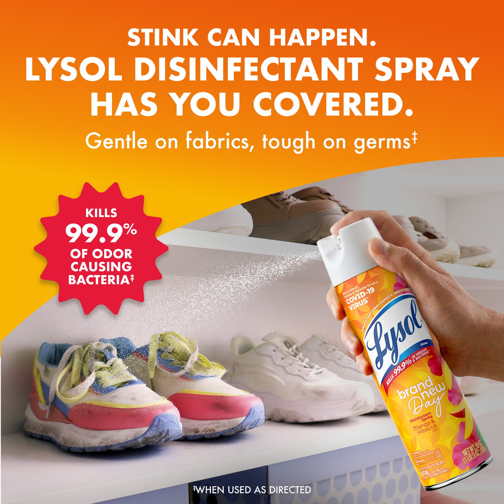 Lysol Disinfectant Sanitizing and Antibacterial Spray for Deodorizing - Mango & Hibiscus, 12.5 oz
