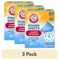 ARM & HAMMER Power Sheets Laundry Detergent - Fresh Breeze 60 Count, up to 120 small loads - 3-Pack