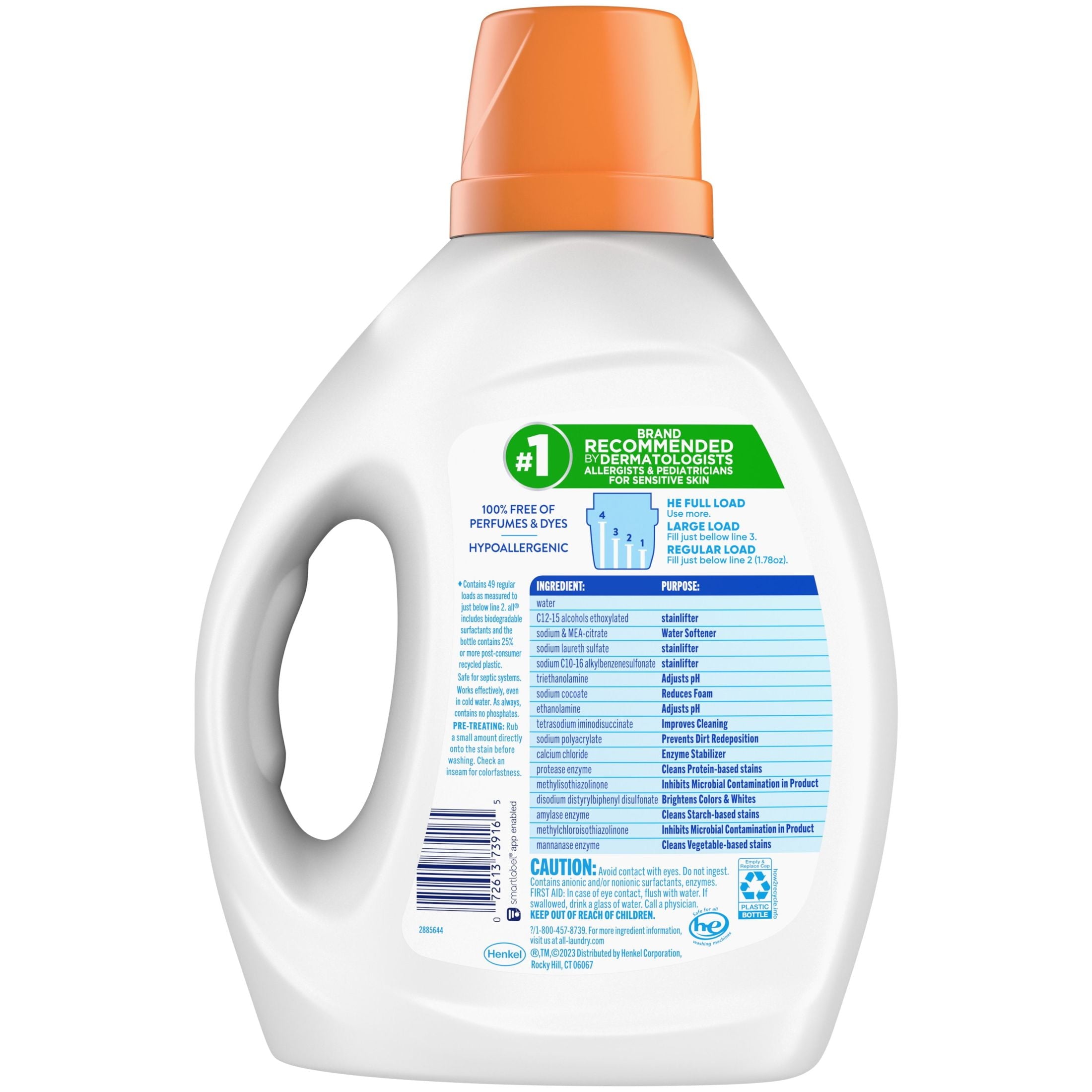 all free clear Liquid Laundry Detergent - Oxi, 88oz, 49 Loads