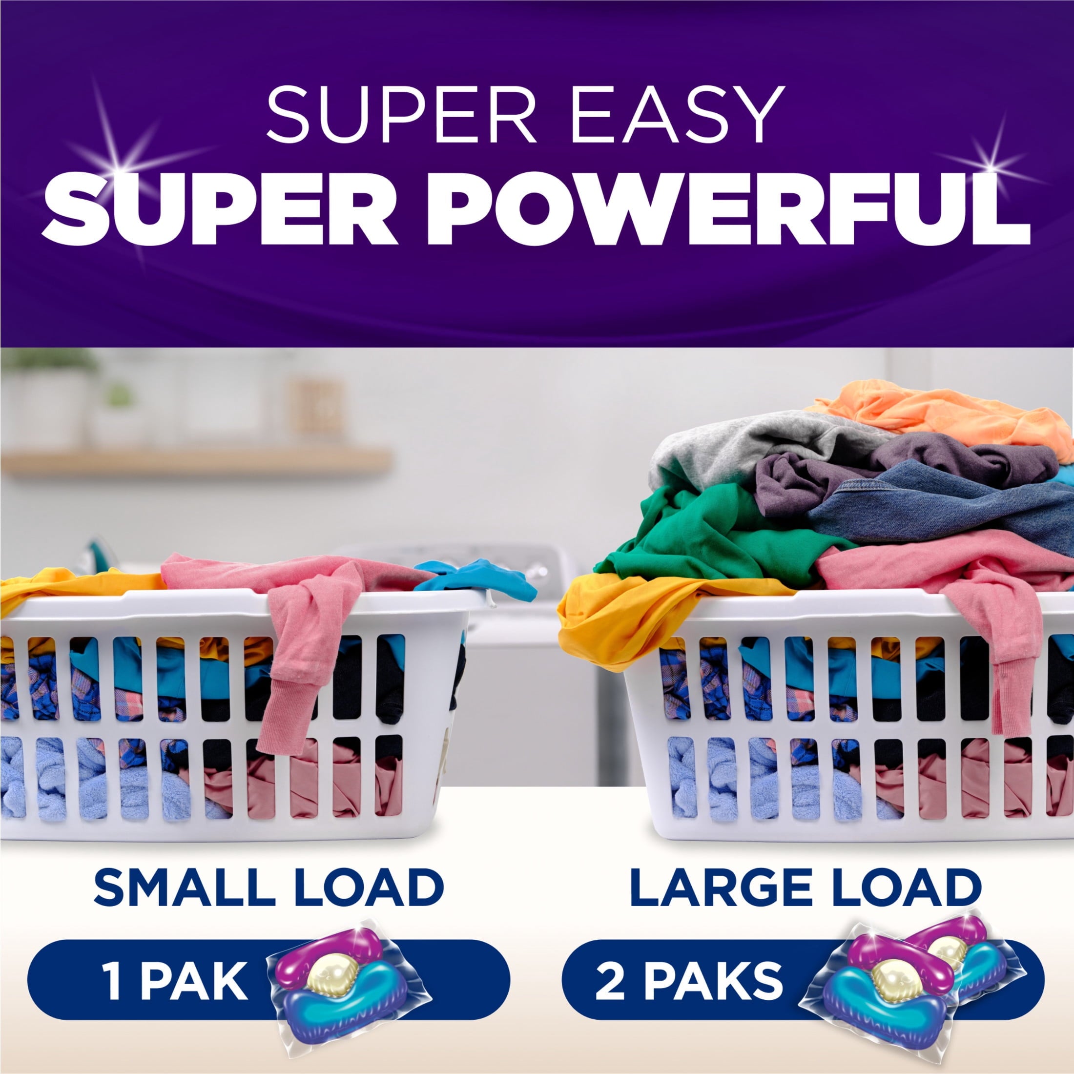 ARM & HAMMER Plus OxiClean With Odor Blasters Laundry Detergent - 5-IN-1 Power Paks, 72 Count