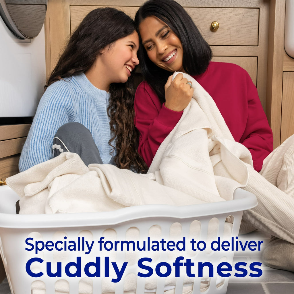 Snuggle Blue Sparkle Liquid Fabric Softener 66 oz - 97 Loads with Microfiber Solid Color Towel by BundleEase