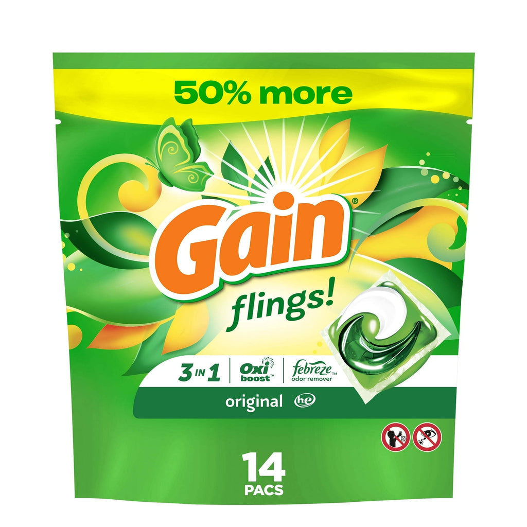 Gain Flings Laundry Detergent Pacs with Oxi Boost - Gain Original Scent