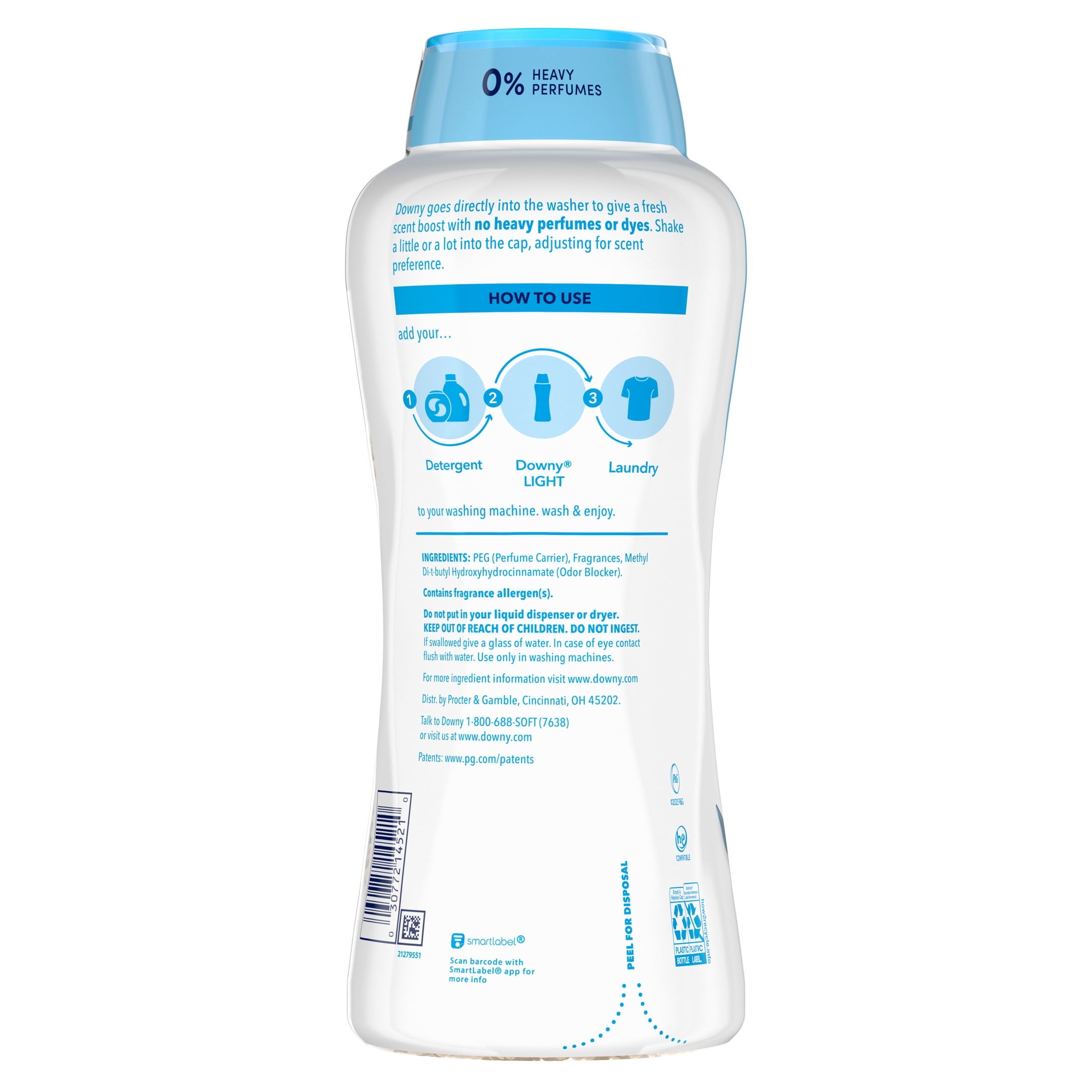 Downy Laundry Scent Beads - Light In-Wash Scent Booster, No Heavy Perfumes, Ocean Mist Scent, 30.1 oz