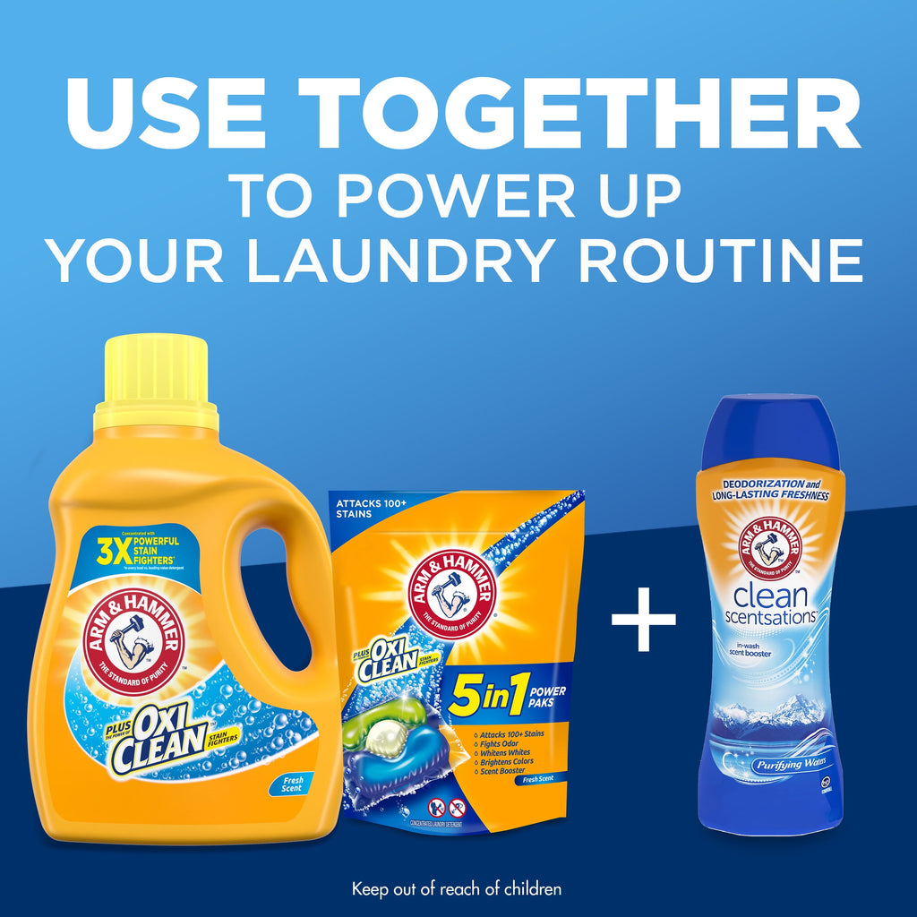 Arm & Hammer Plus OxiClean Fresh Scent - 35 Loads Liquid Laundry Detergent, 45.5 Fl oz