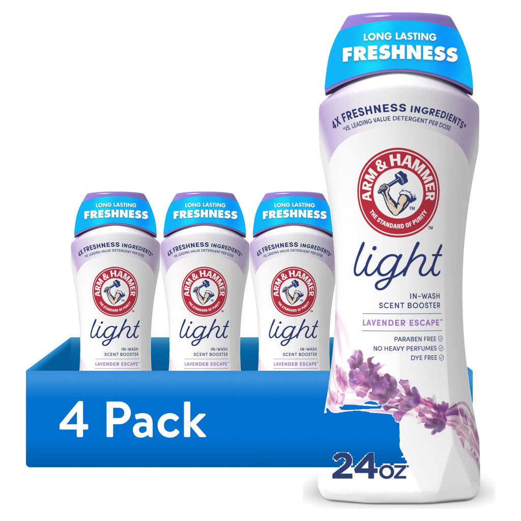 ARM & HAMMER Light In-Wash Scent Booster - Laundry Scent Booster Lavender Escape scent, 24 Oz - 4-Pack