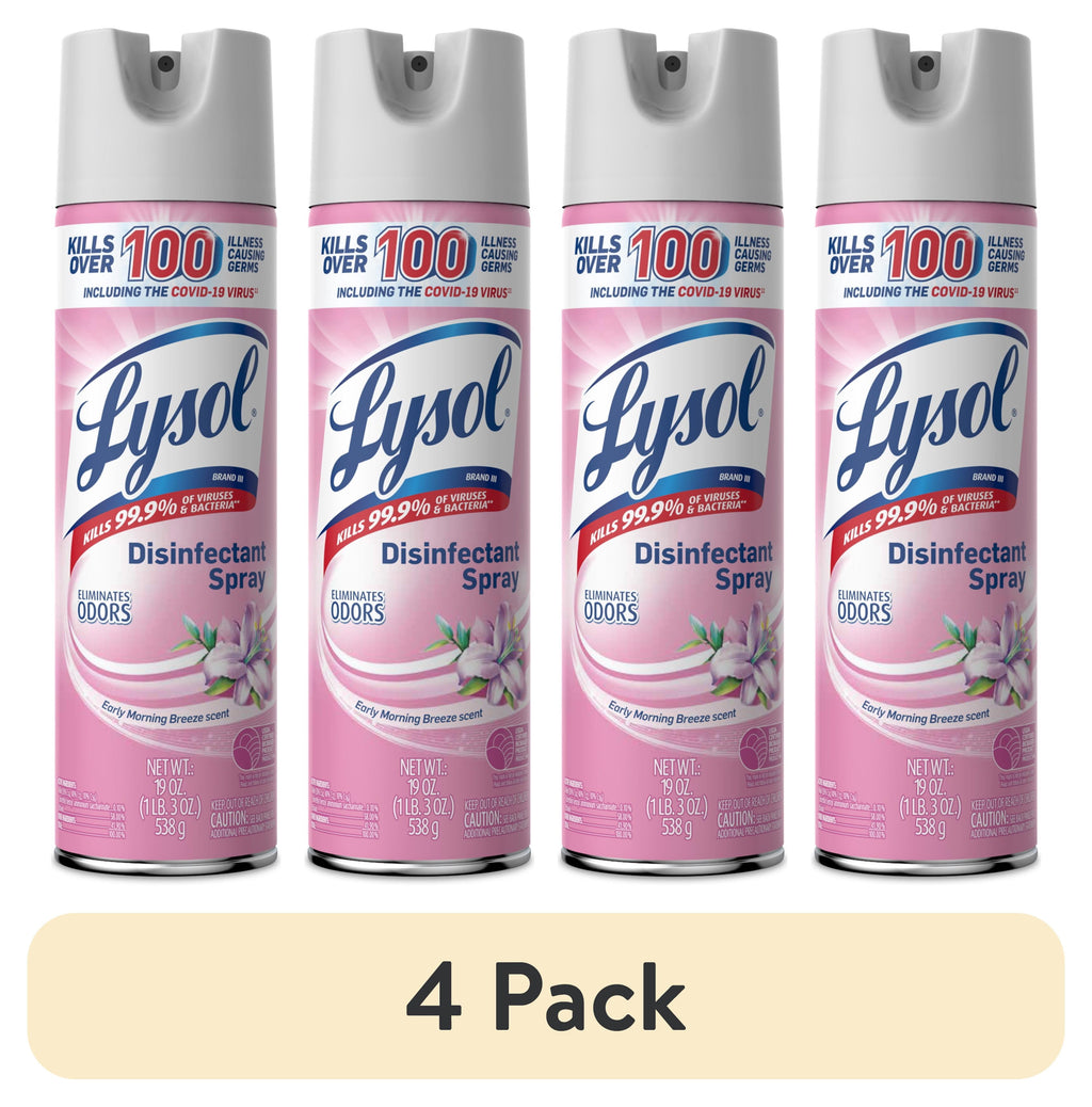Lysol Disinfectant Spray - Sanitizing and Antibacterial Spray, Deodorizer, Early Morning Breeze, 19 oz (Pack of 2) - 4-Pack