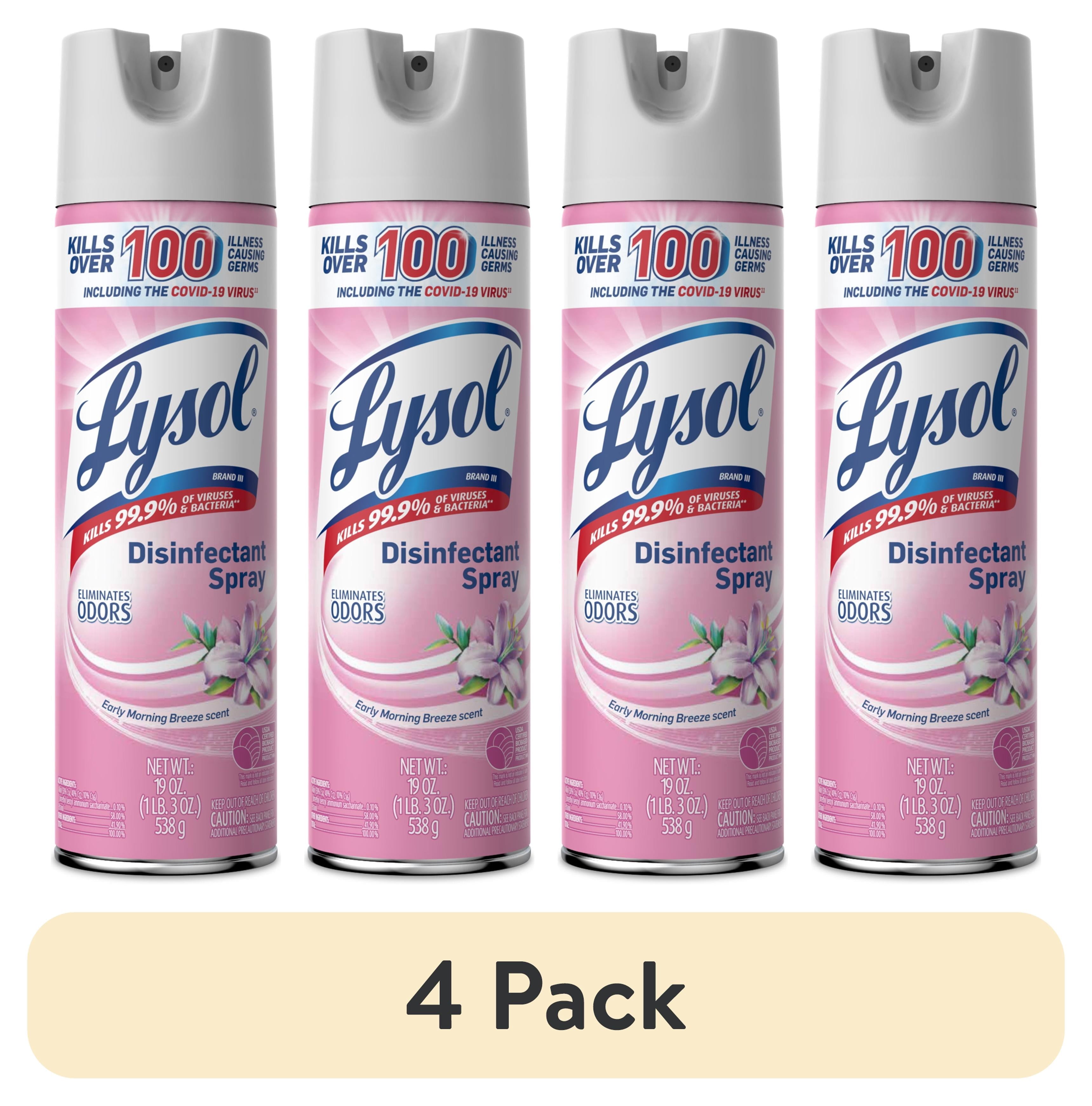 Lysol Disinfectant Spray - Sanitizing and Antibacterial Spray, Deodorizer, Early Morning Breeze, 19 oz (Pack of 2) - 4-Pack