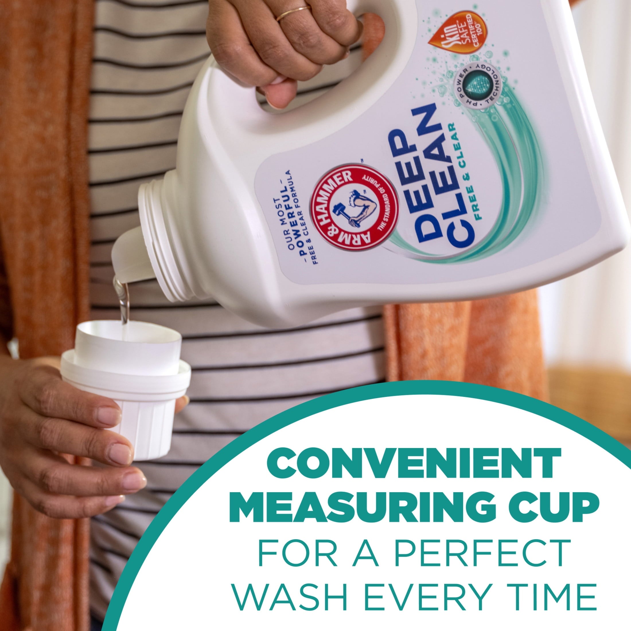ARM & HAMMER Deep Clean Free & Clear Liquid Laundry Detergent - 75 Fl oz, 50 Loads - 6-Pack