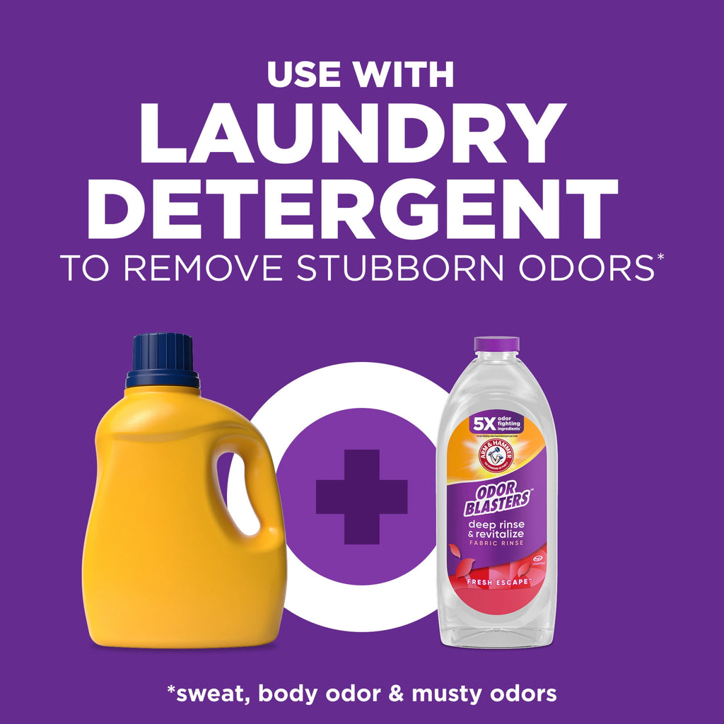ARM & HAMMER Odor Blasters Deep Rinse and Revitalize Fabric Rinse - Fresh Escape, 28 fl oz - 6-Pack