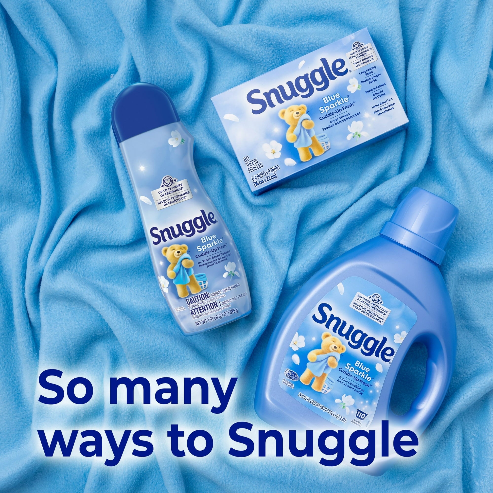 Snuggle Fabric Softener Dryer Sheets - Blue Sparkle, 40 Count