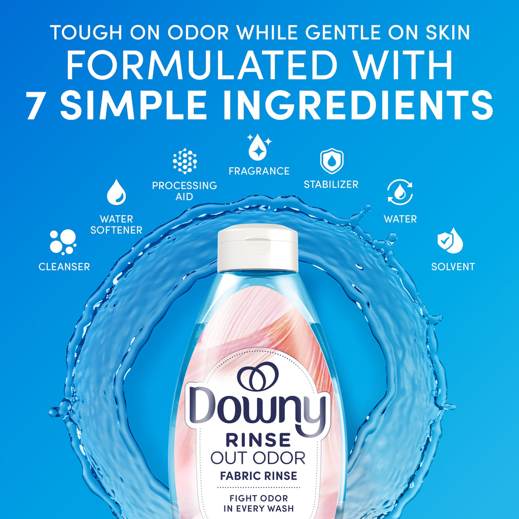 Downy Rinse Out Odor Laundry Rinse - Tackles Tough Odors and Refreshes, Spring Breeze Scent, 36.7 fl oz