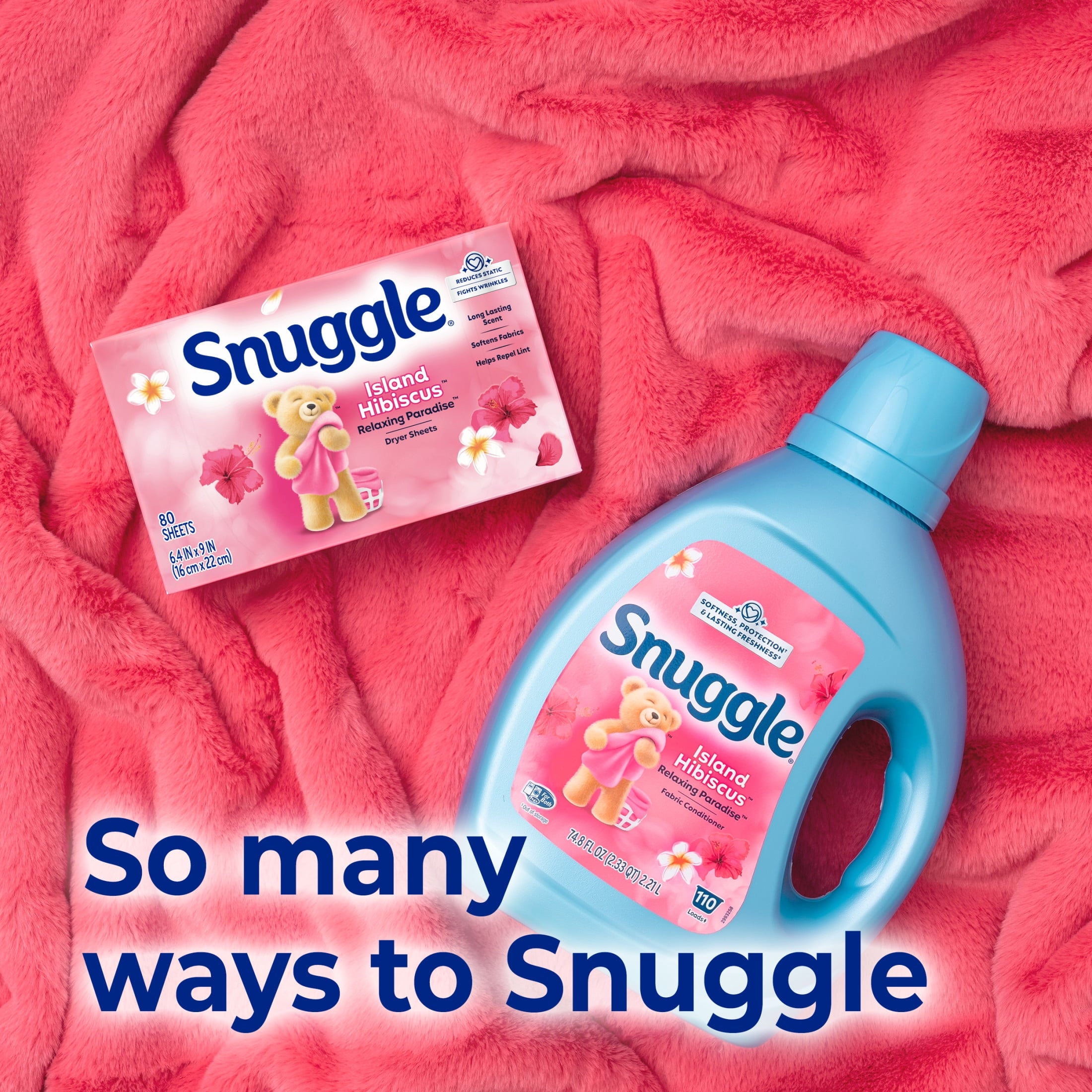 Snuggle Island Hibiscus Relaxing Paradise Dryer Sheets - 80 Count