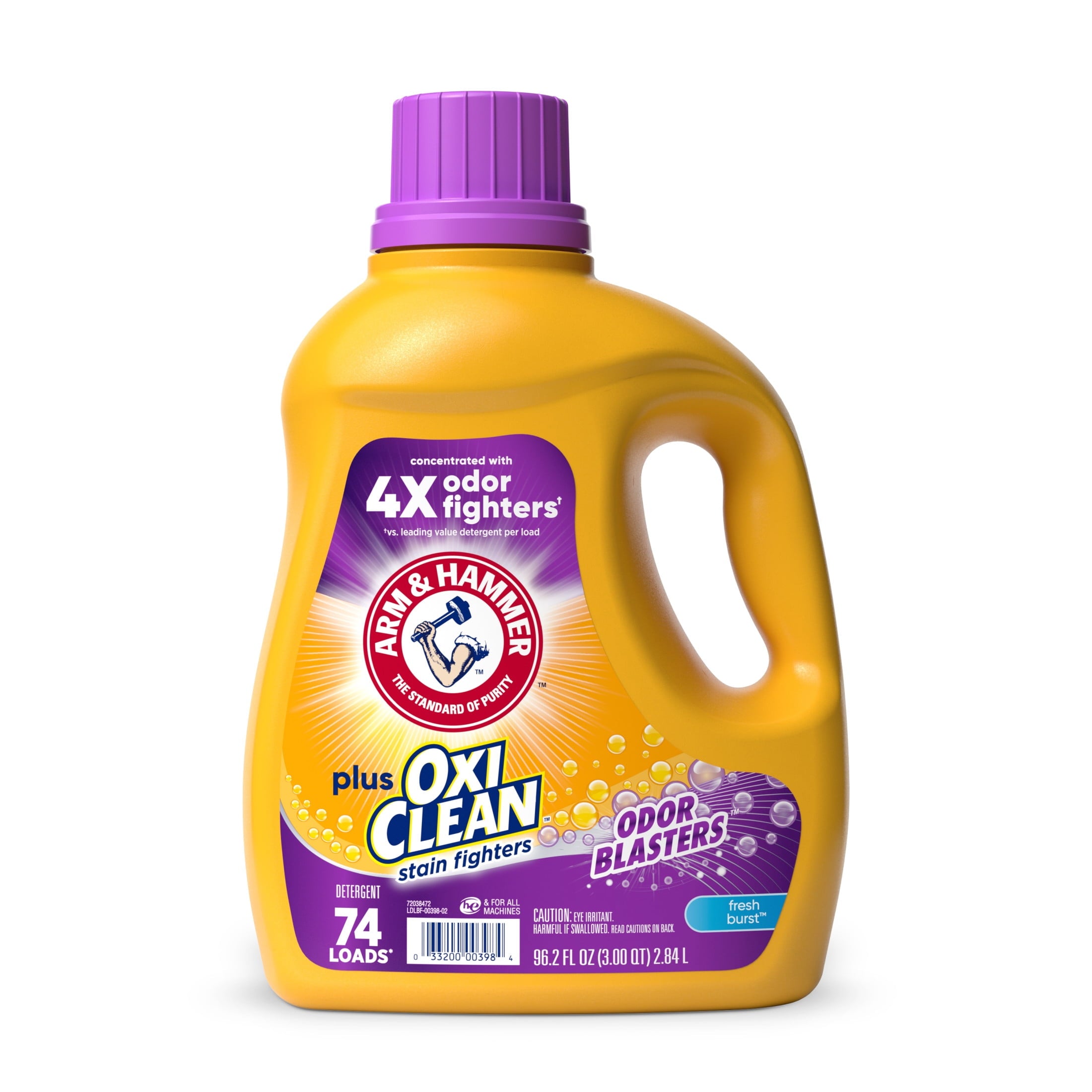 ARM & HAMMER Plus OxiClean with Odor Blasters Liquid Laundry Detergent - Fresh Burst, 96.2 Fl Oz