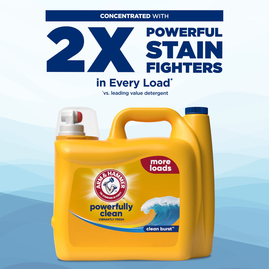 ARM & HAMMER Laundry Detergent Liquid - Clean Burst, 4 Extra Loads, 174 fl oz, 174 Loads