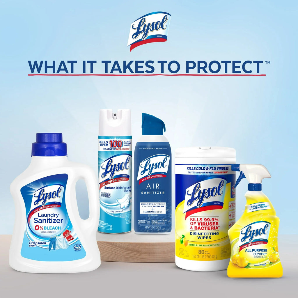 Lysol Disinfectant Spray - Sanitizing and Antibacterial Spray, Crisp Linen Scent, 19 fl oz, 3 pack