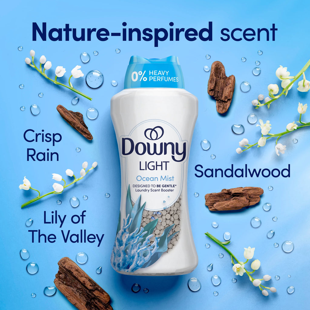 Downy Laundry Scent Beads - Light In-Wash Scent Booster, No Heavy Perfumes, Ocean Mist Scent, 24 oz