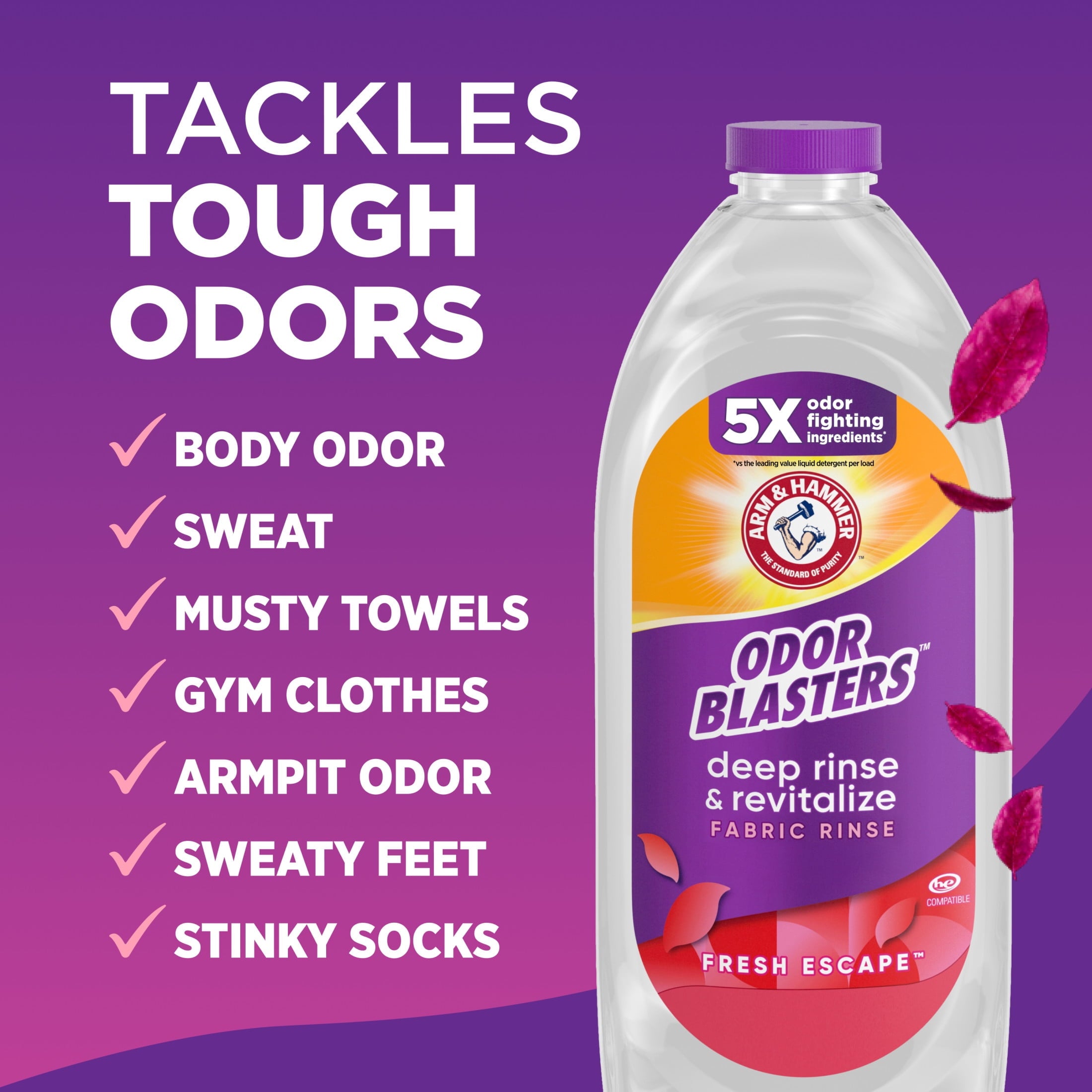 ARM & HAMMER Odor Blasters Deep Rinse and Revitalize Laundry Fabric Rinse - Fresh Escape, 50 fl oz