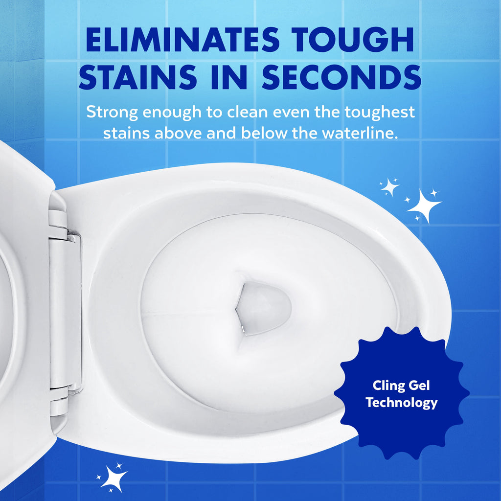 Lysol Toilet Bowl Cleaner Clinging Gel - Lime & Rust Remover, Disinfecting Bathroom Cleaner and Toilet Bowl Stain Remover, 24 fl oz