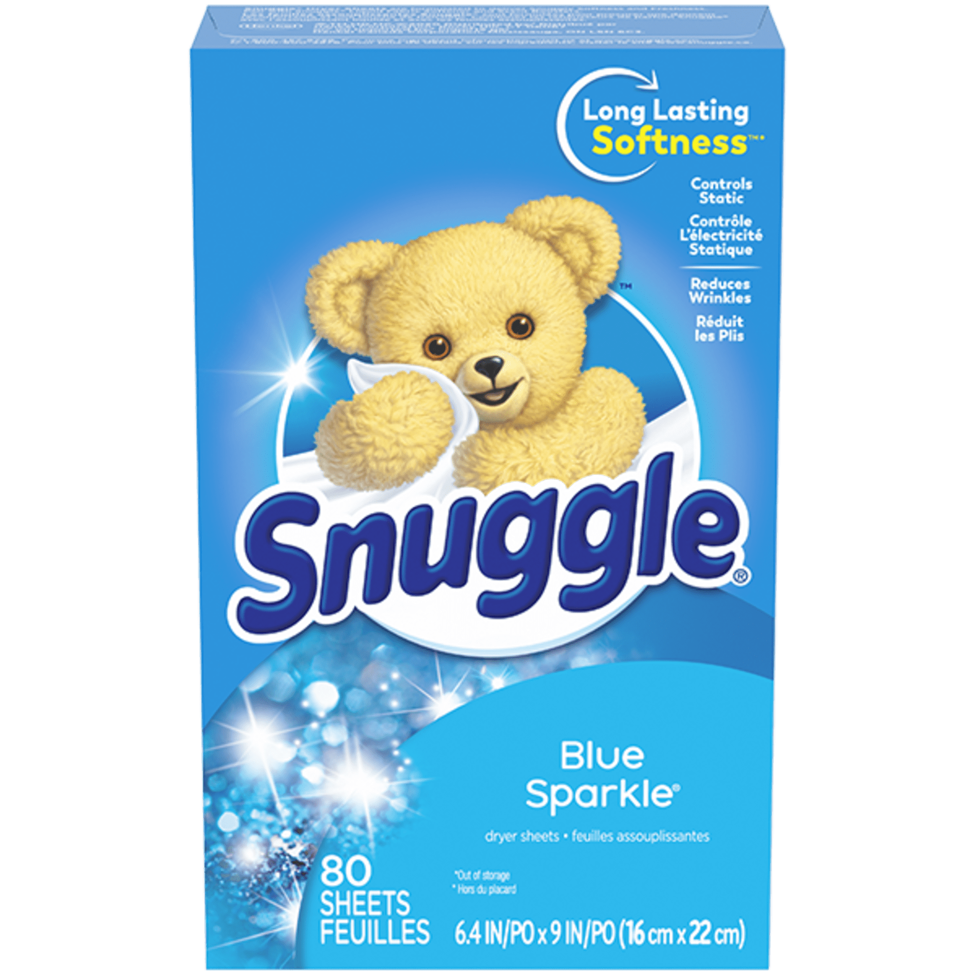 Snuggle Fabric Softener Dryer Sheets Blue Sparkle 80 Count