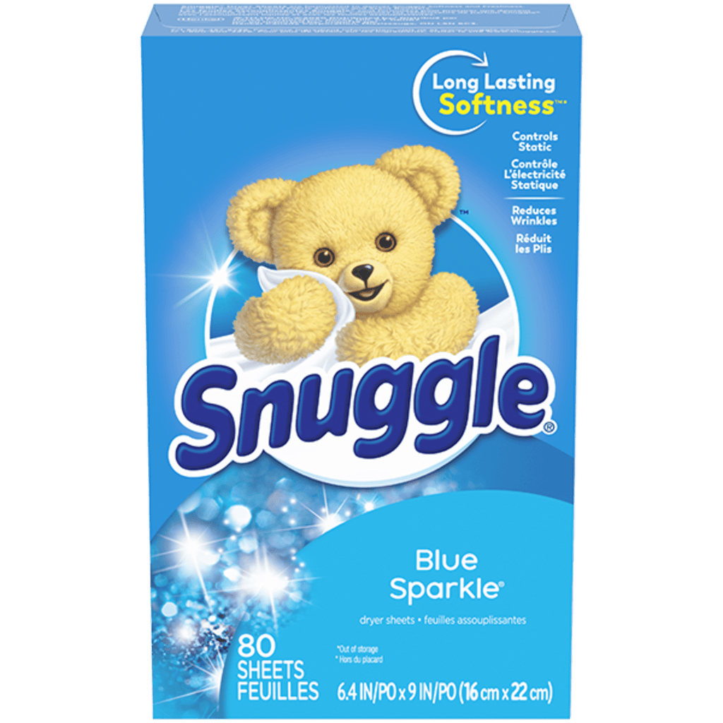 Snuggle Fabric Softener Dryer Sheets Blue Sparkle 80 Count - 2-Pack
