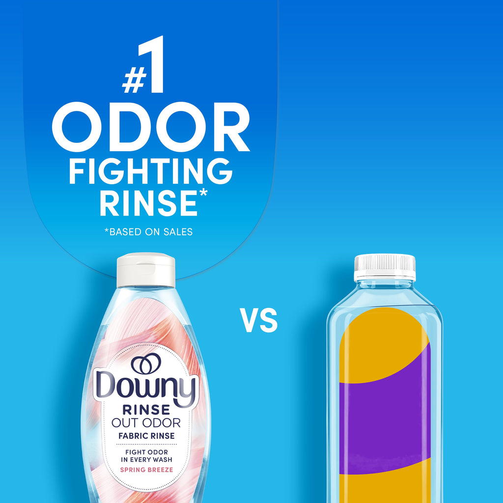 Downy Rinse Out Odor Laundry Rinse - Tackles Tough Odors and Refreshes, Spring Breeze Scent, 36.7 fl oz