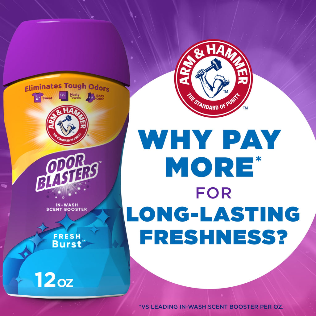 ARM & HAMMER Odor Blasters In-Wash Scent Booster - Laundry Scent Booster Fresh Burst Scent, 12 Oz - 6-Pack